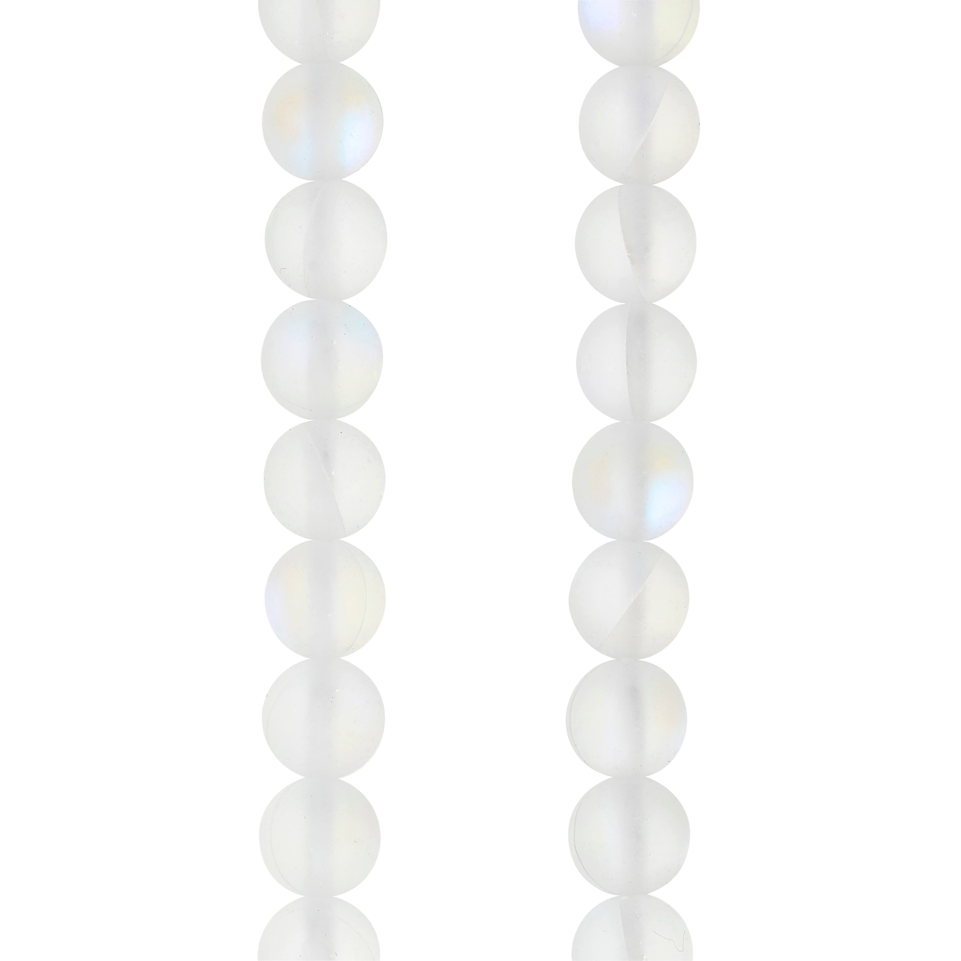 12 Pack: White Opal Glass Round Beads, 6mm by Bead Landing™