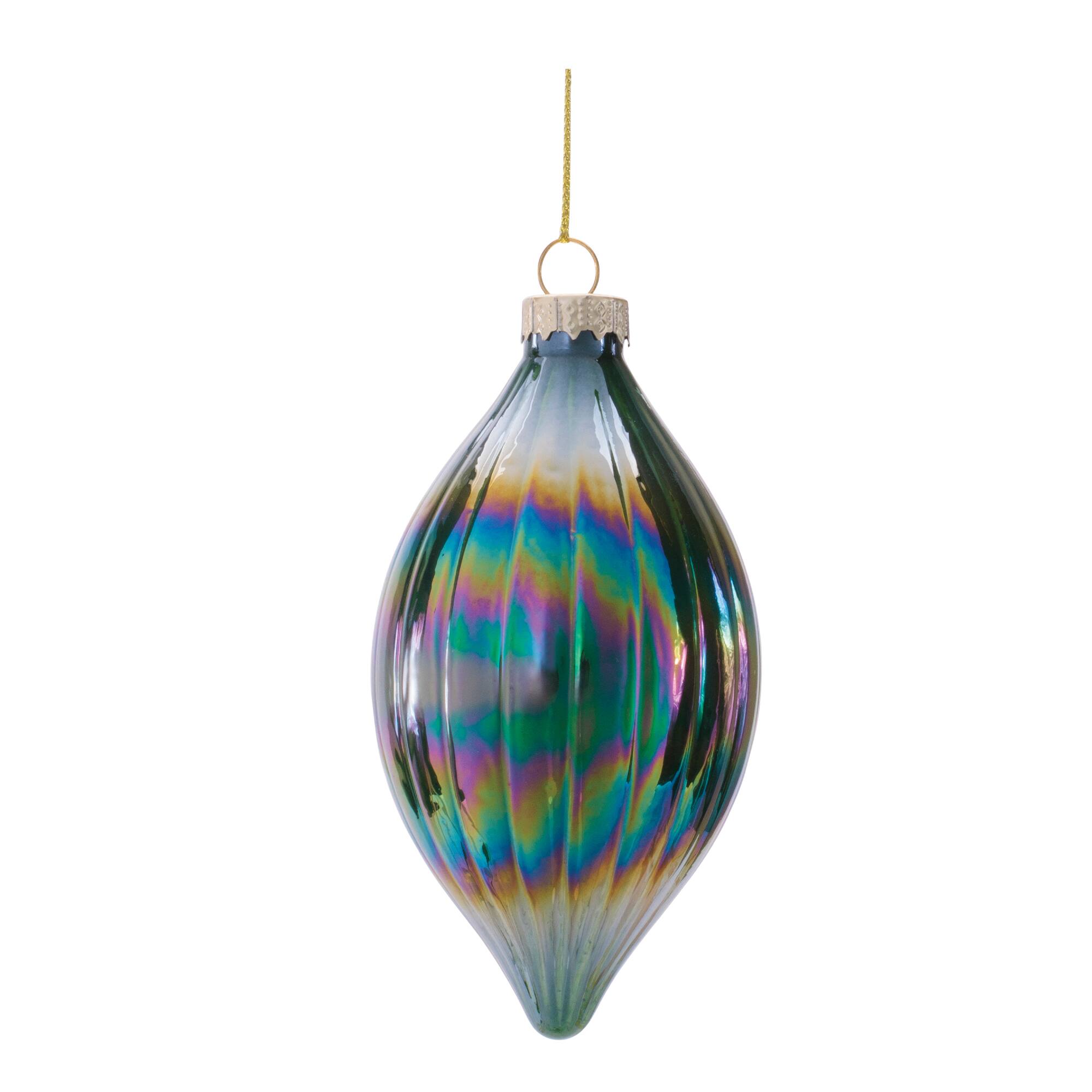 Melrose Iridescent Glass Ornaments Set