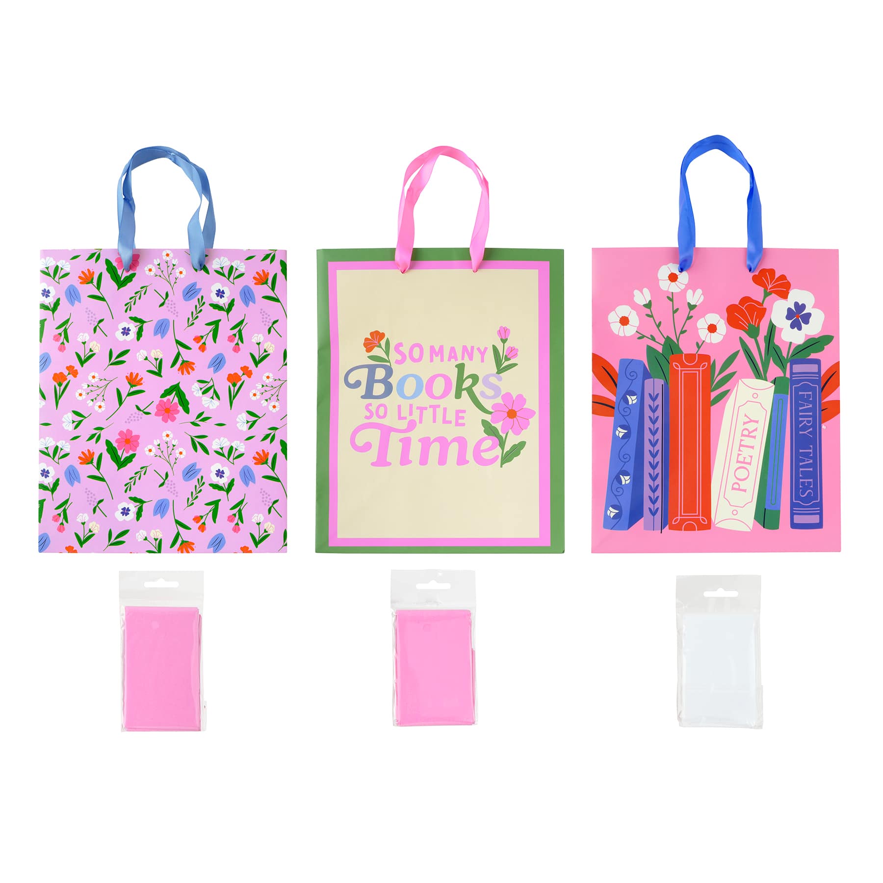 Assorted Bookish Gift Bag with Tissue Set, 1pc. by Fab Finds