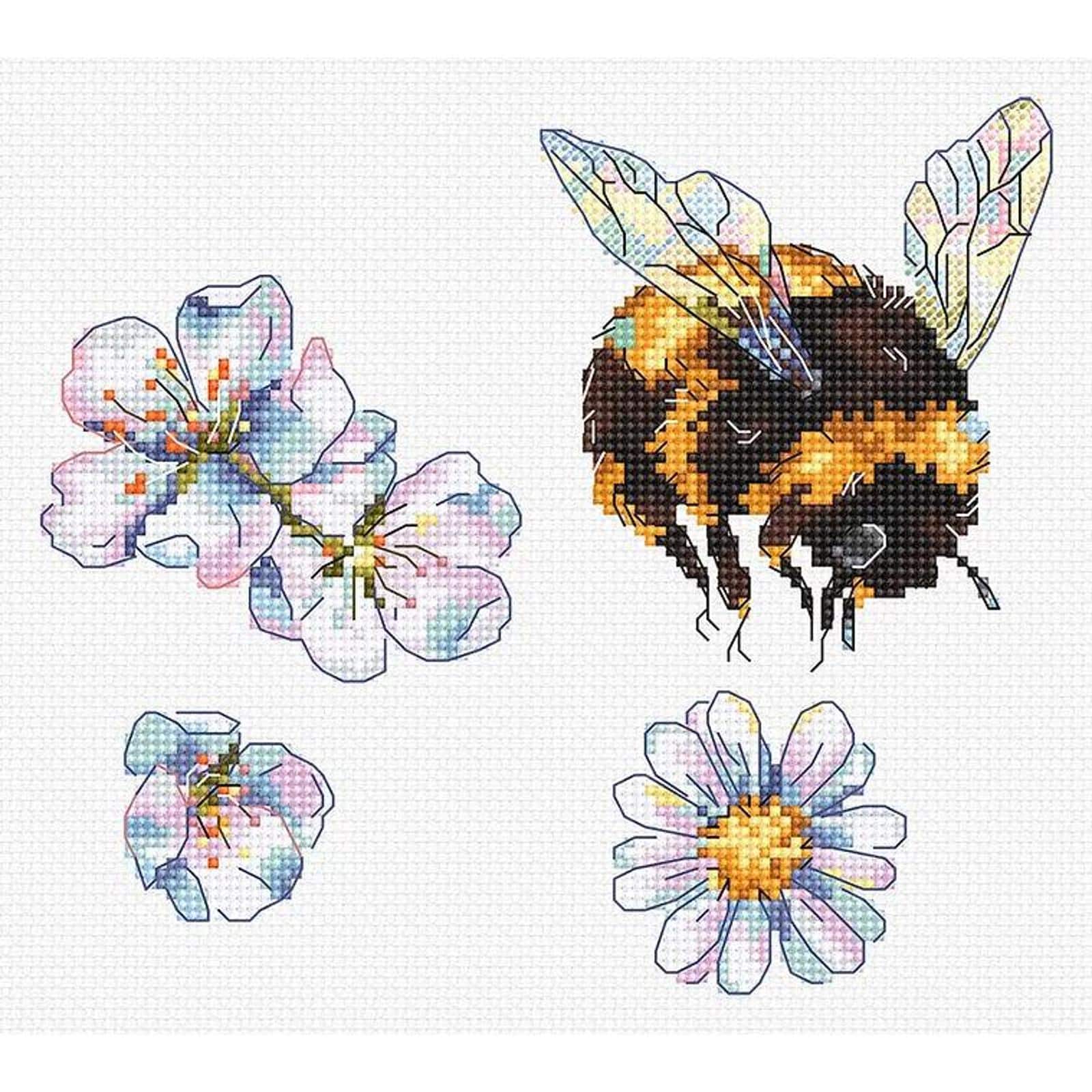 LetiStitch Furry Bumblebee Counted Cross Stitch Kit 
