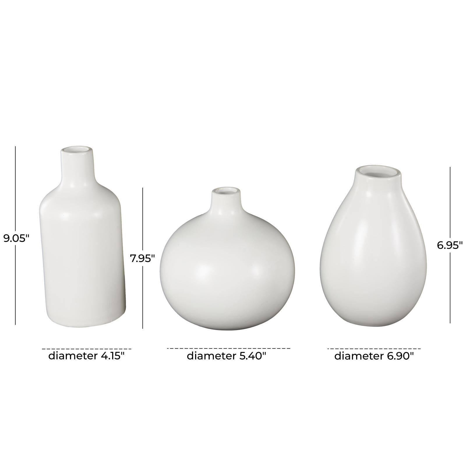White Ceramic Minimal Ceramic Vase Set
