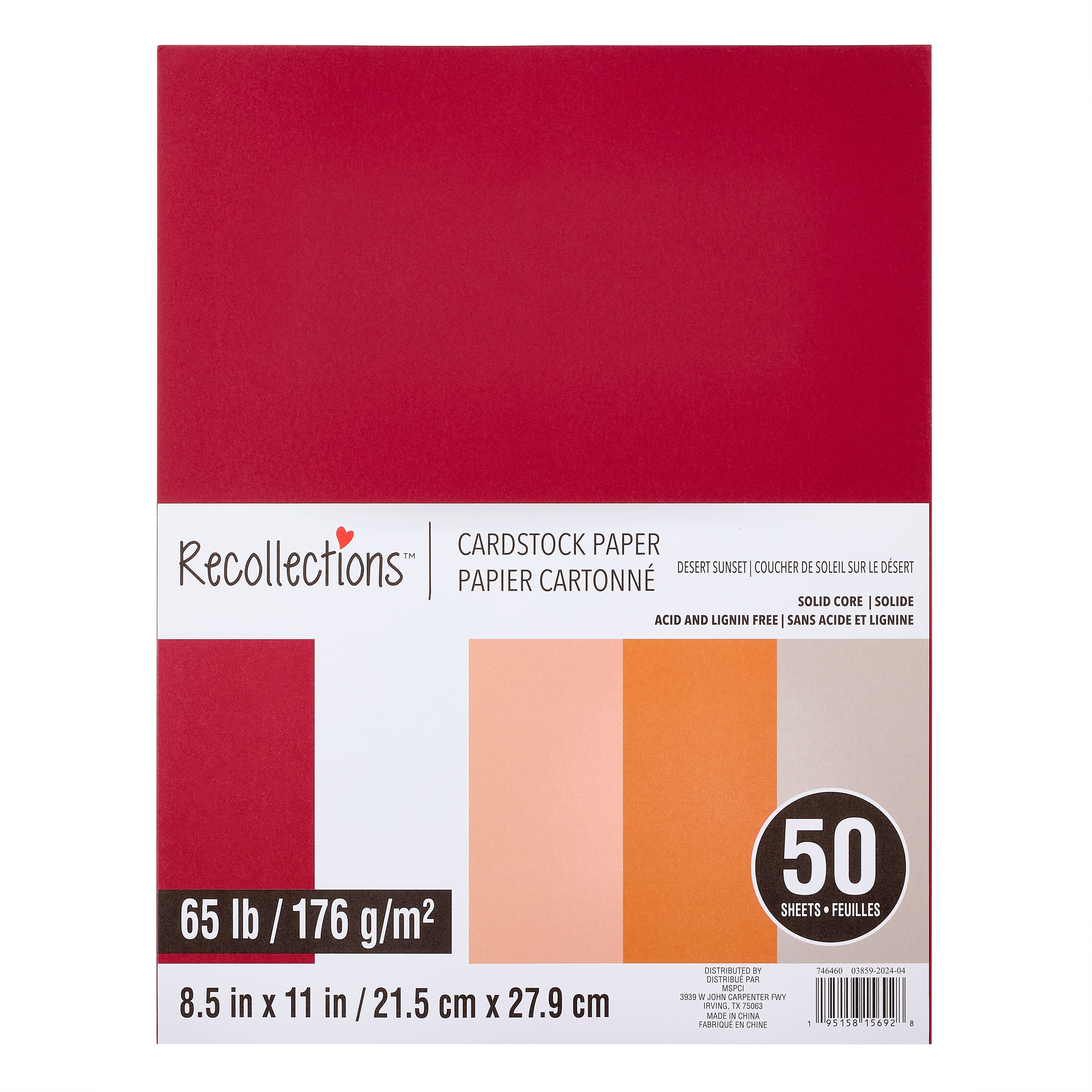 8.5" x 11" 65lb. Cardstock Paper Pack by Recollections™, 50 Sheets