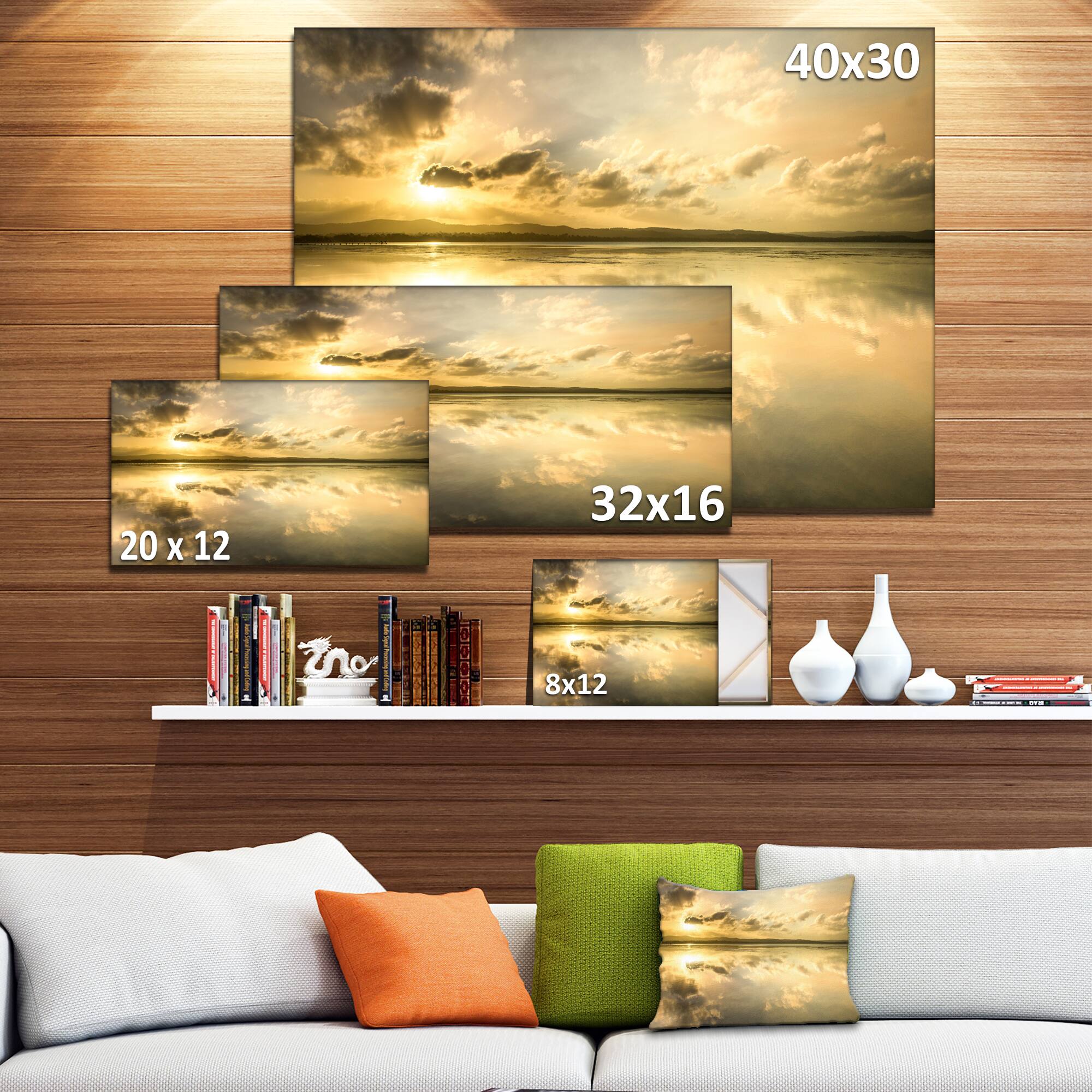 Designart - Amazing Foreshore Reserve Reflection - Large Seashore Canvas Print