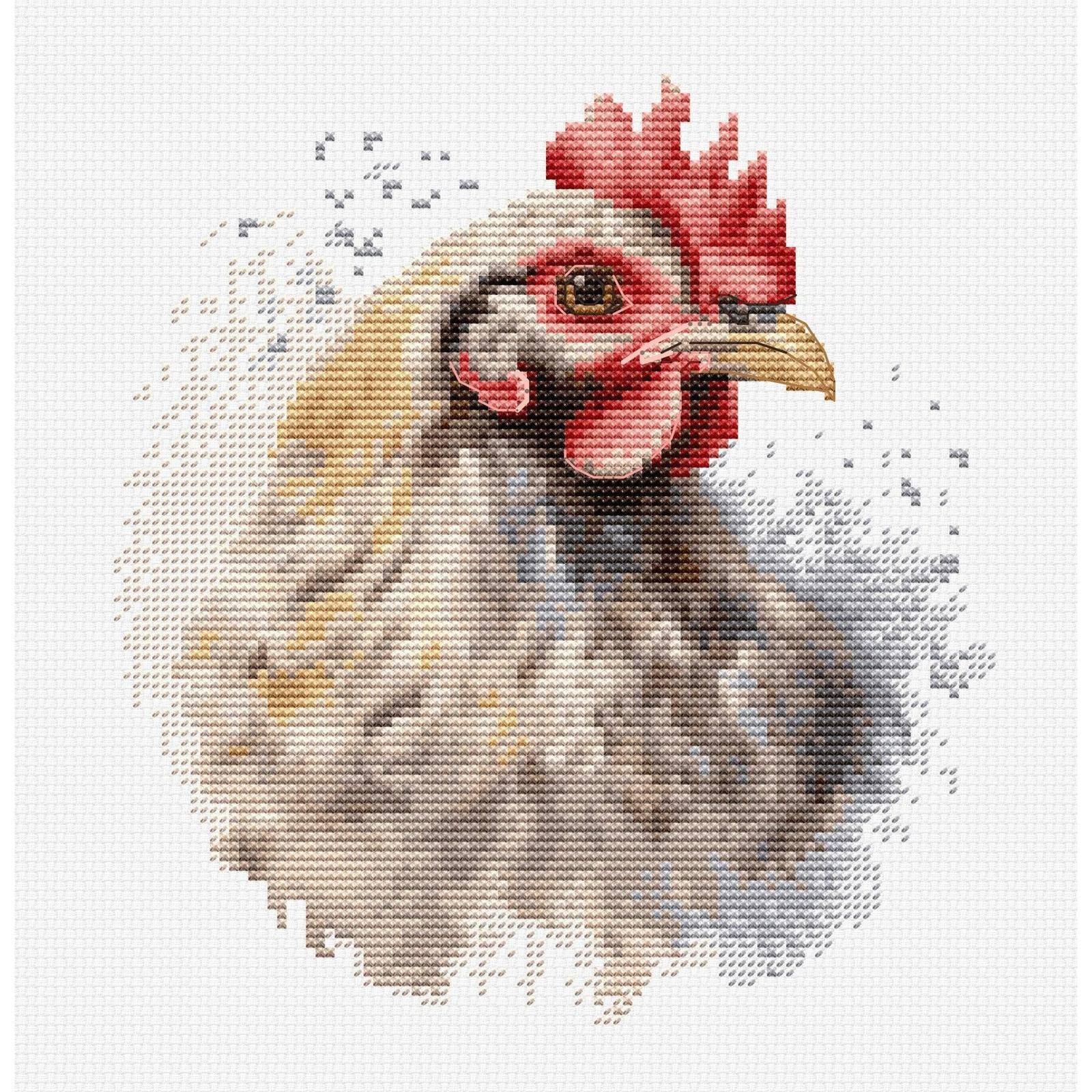 Luca-S The Chicken Counted Cross Stitch Kit with Display Hoop
