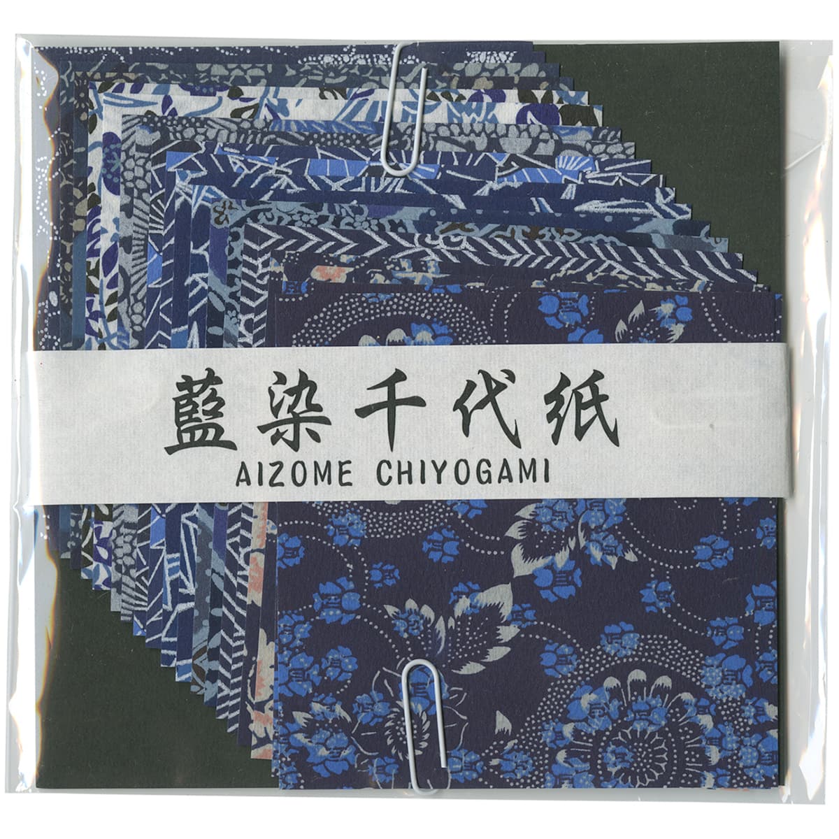 Aitoh 4" Aizome Chiyogami Origami Paper, 20 Sheets