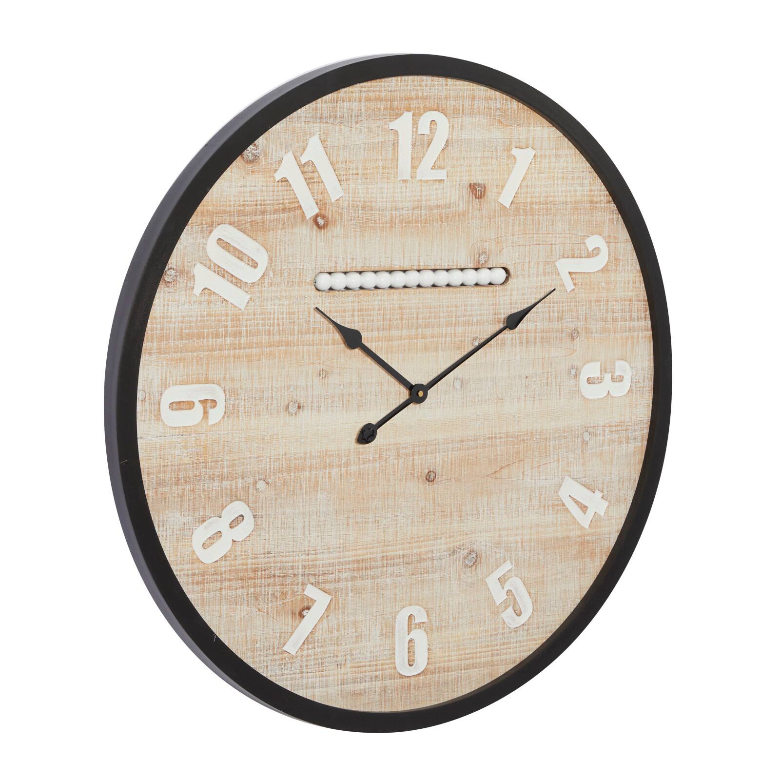 Brown Farmhouse Wood Wall Clock