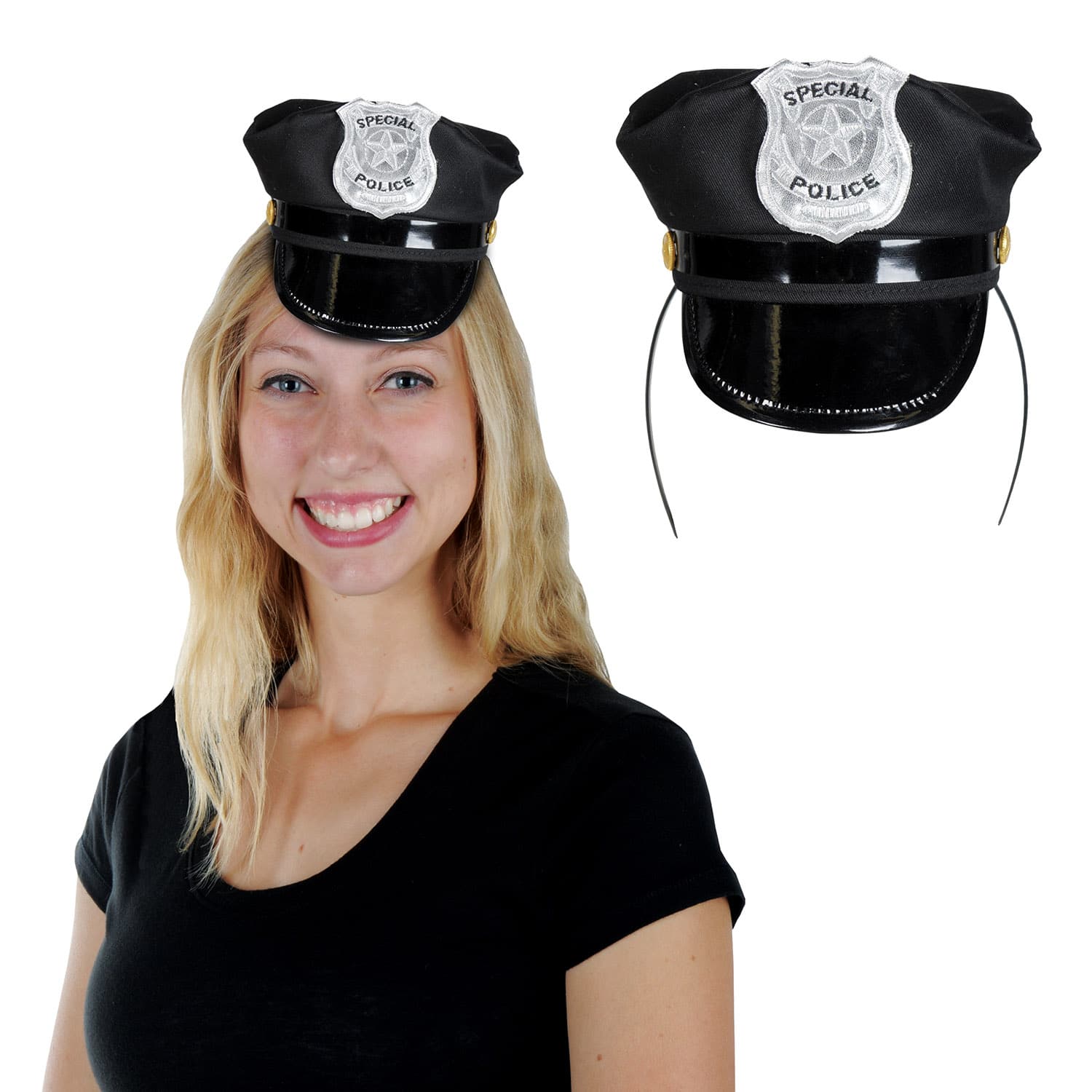 Beistle Adult Black Police Hat Headband