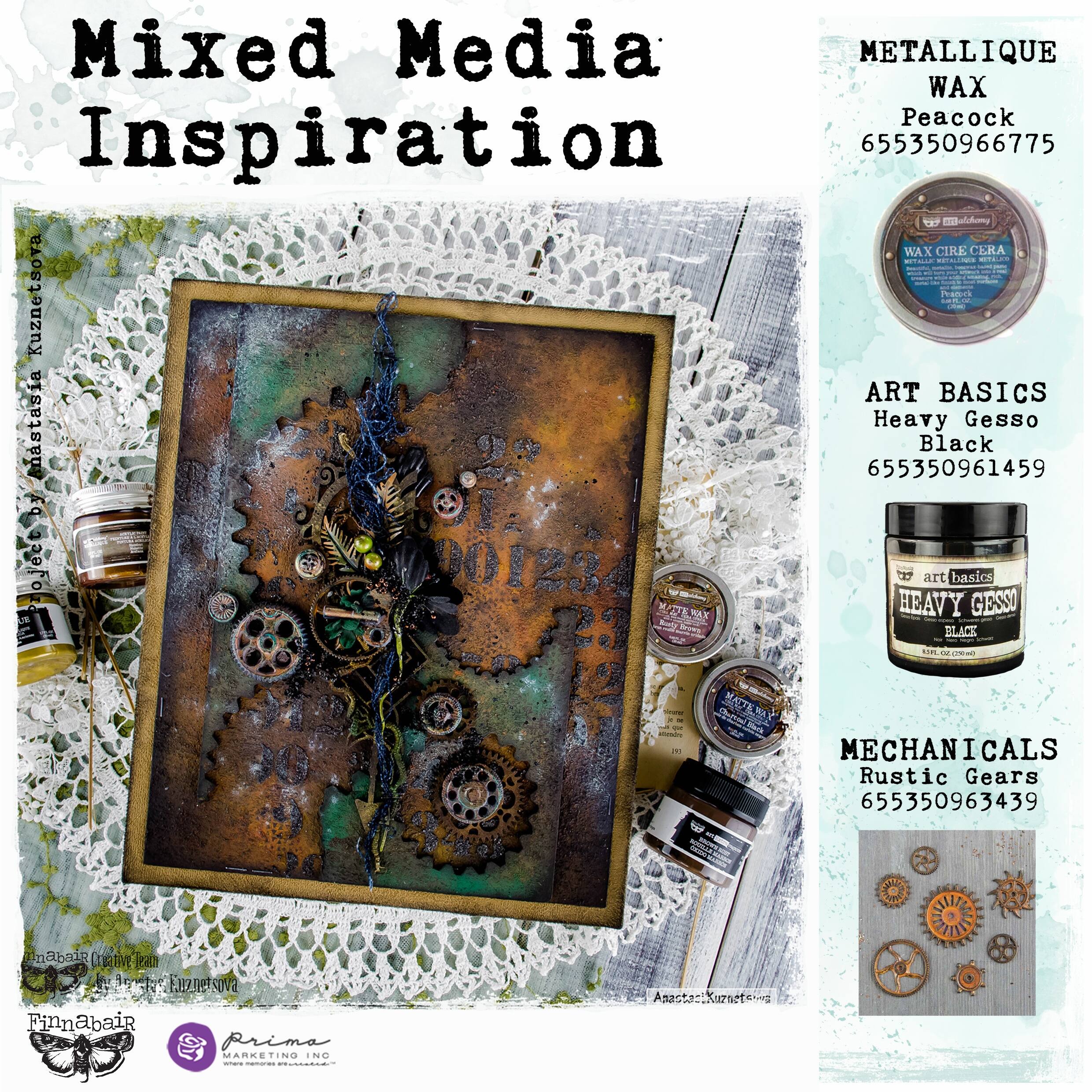 Finnabair® Mechanicals Rustic Gears Metal Embellishments