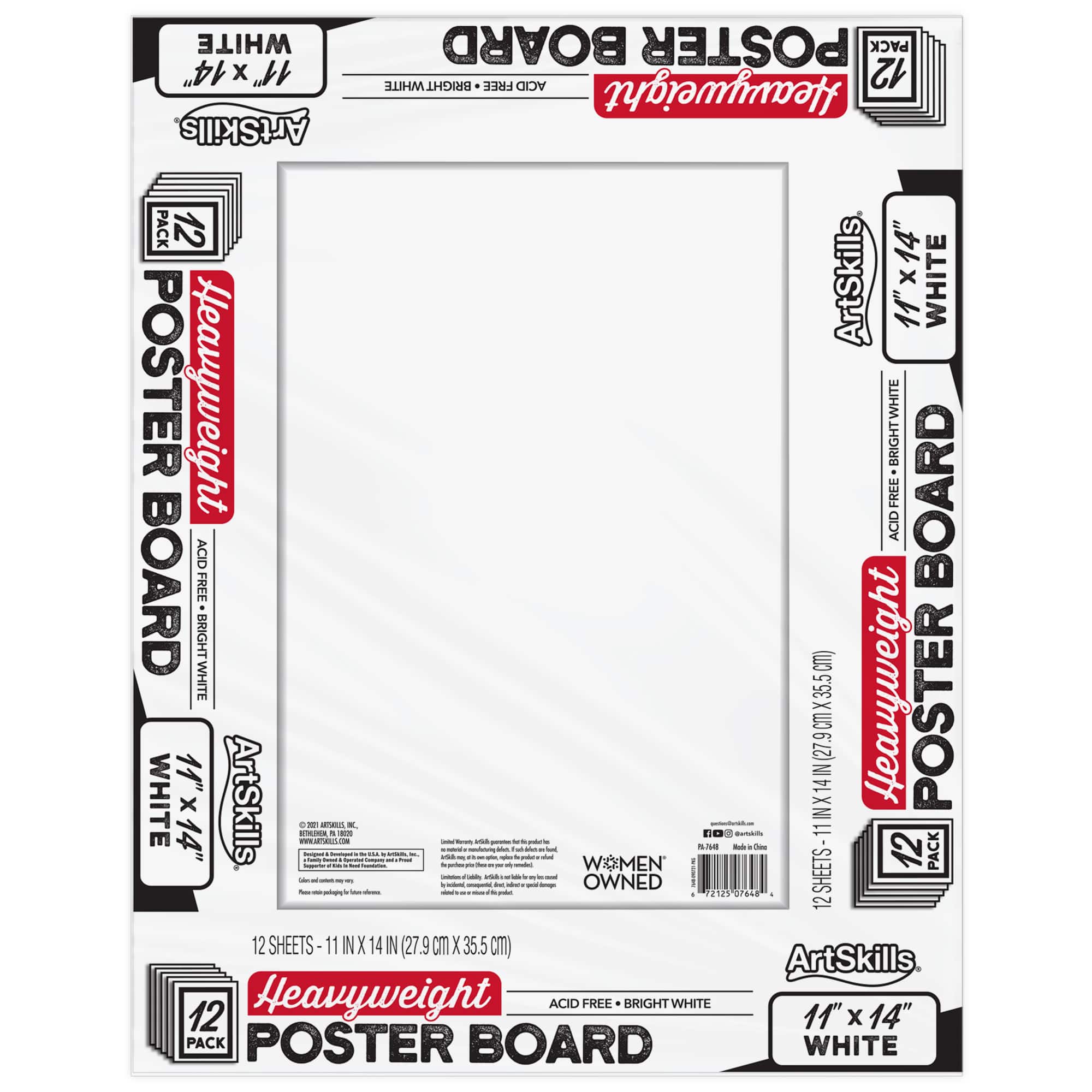 ArtSkills® 11" x 14" Heavyweight Acid Free White Poster Boards, 12ct.