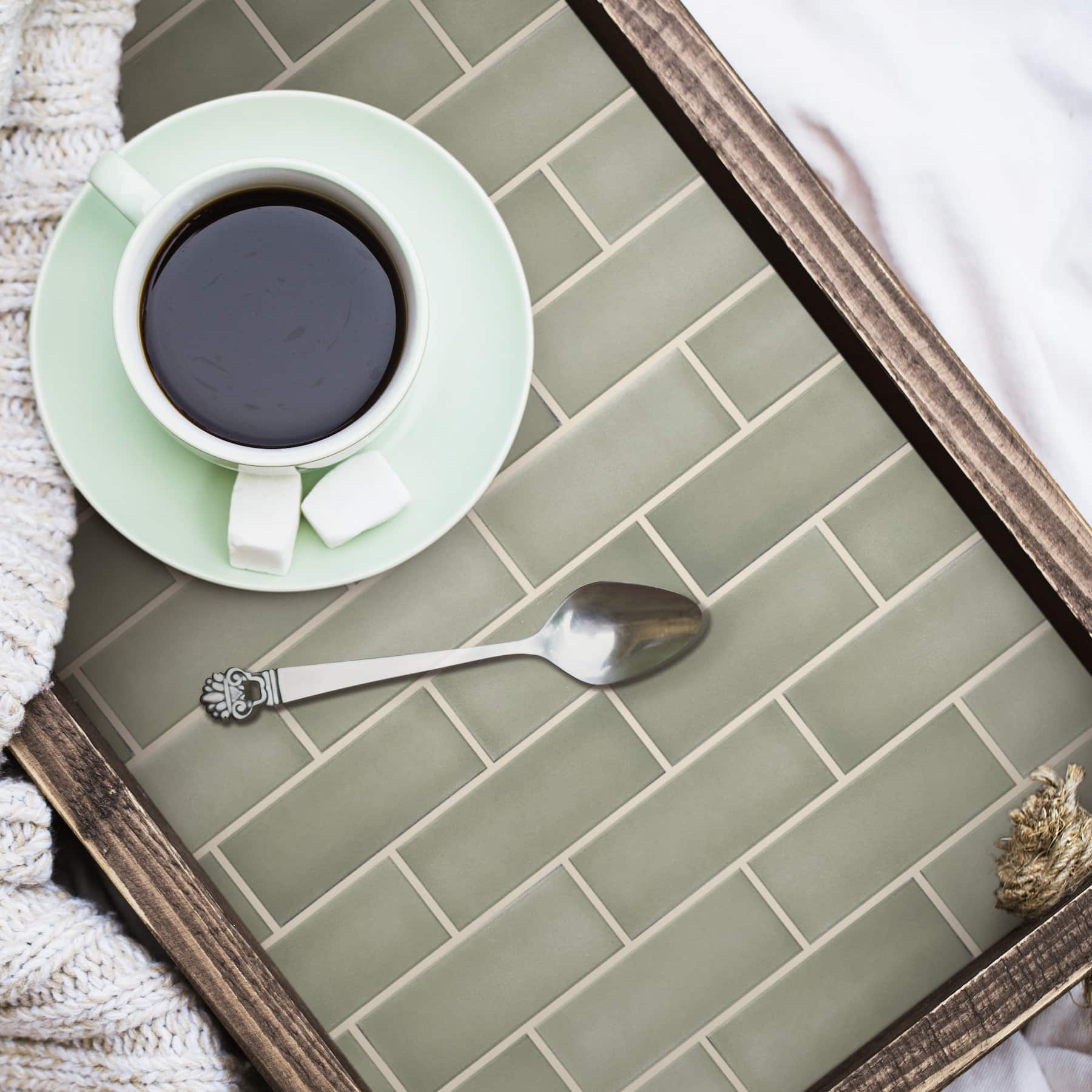 RoomMates Sage Green Ceramic Peel & Stick Sitcktiles