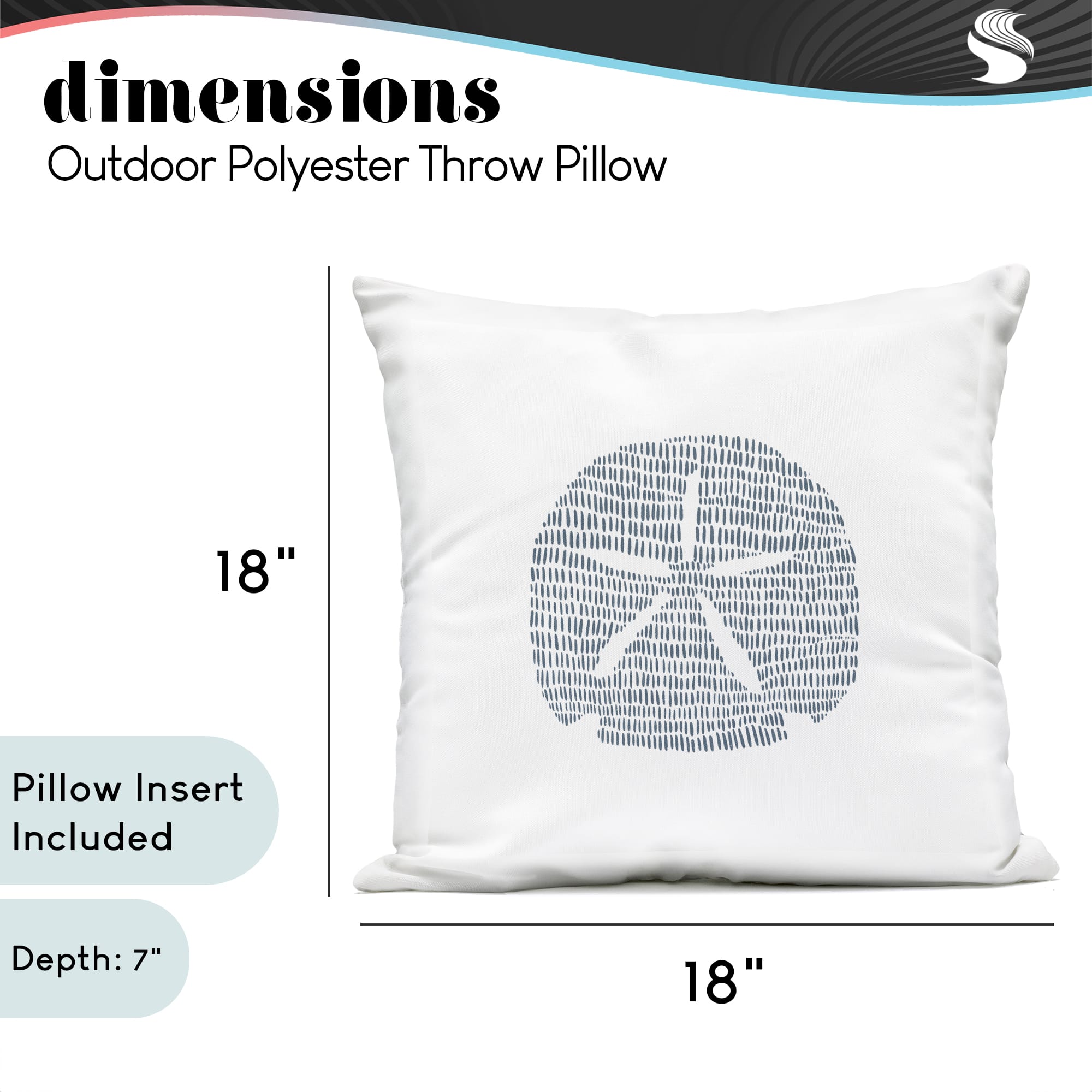 Stupell Industries 18" x 18" Minimal Sand Dollar Outdoor Print Throw Pillow