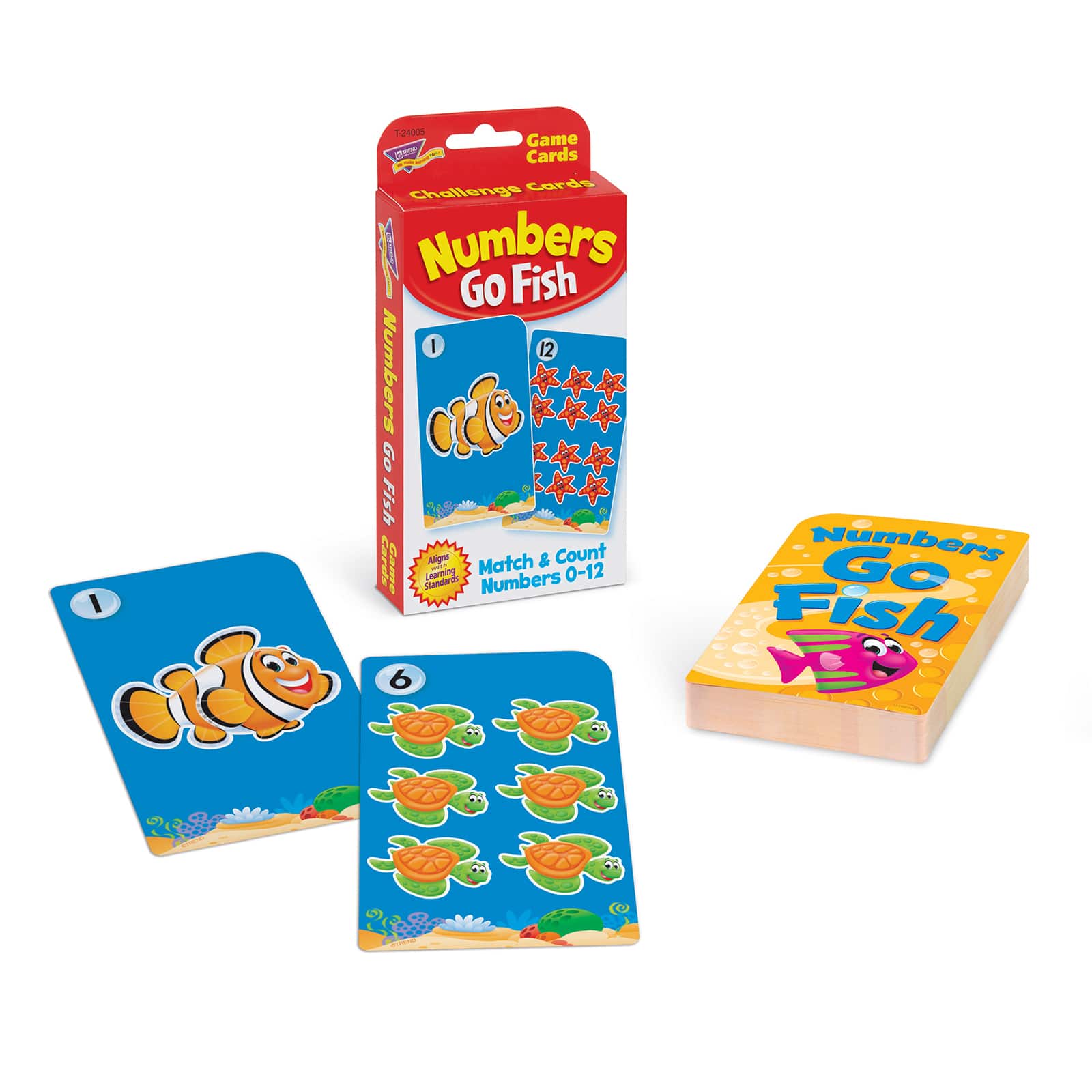 TREND Challenge Cards® Numbers Go Fish, 6 Pack of 56