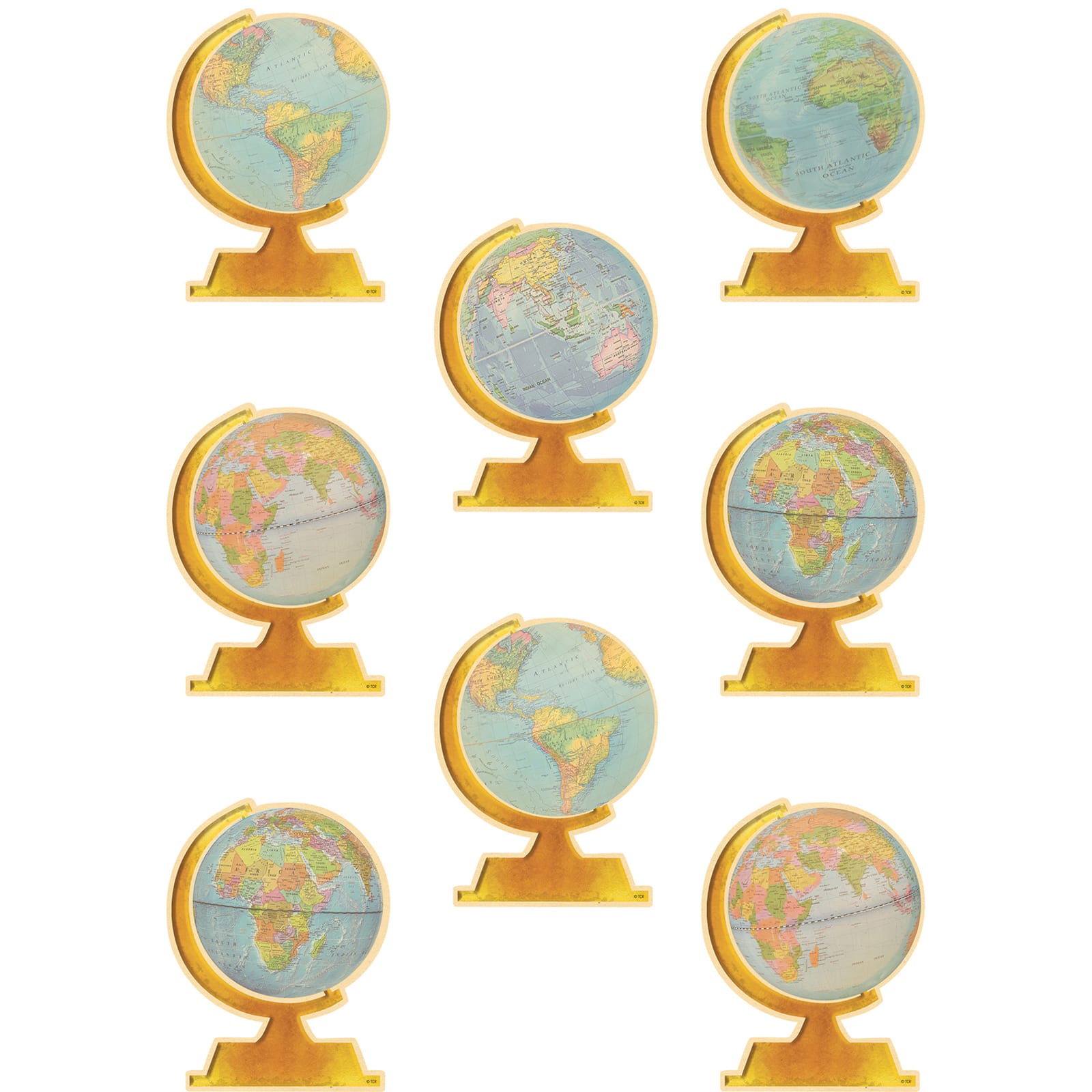 Teacher Created Resources Travel The Map Globes Accents, 3 Packs of 30