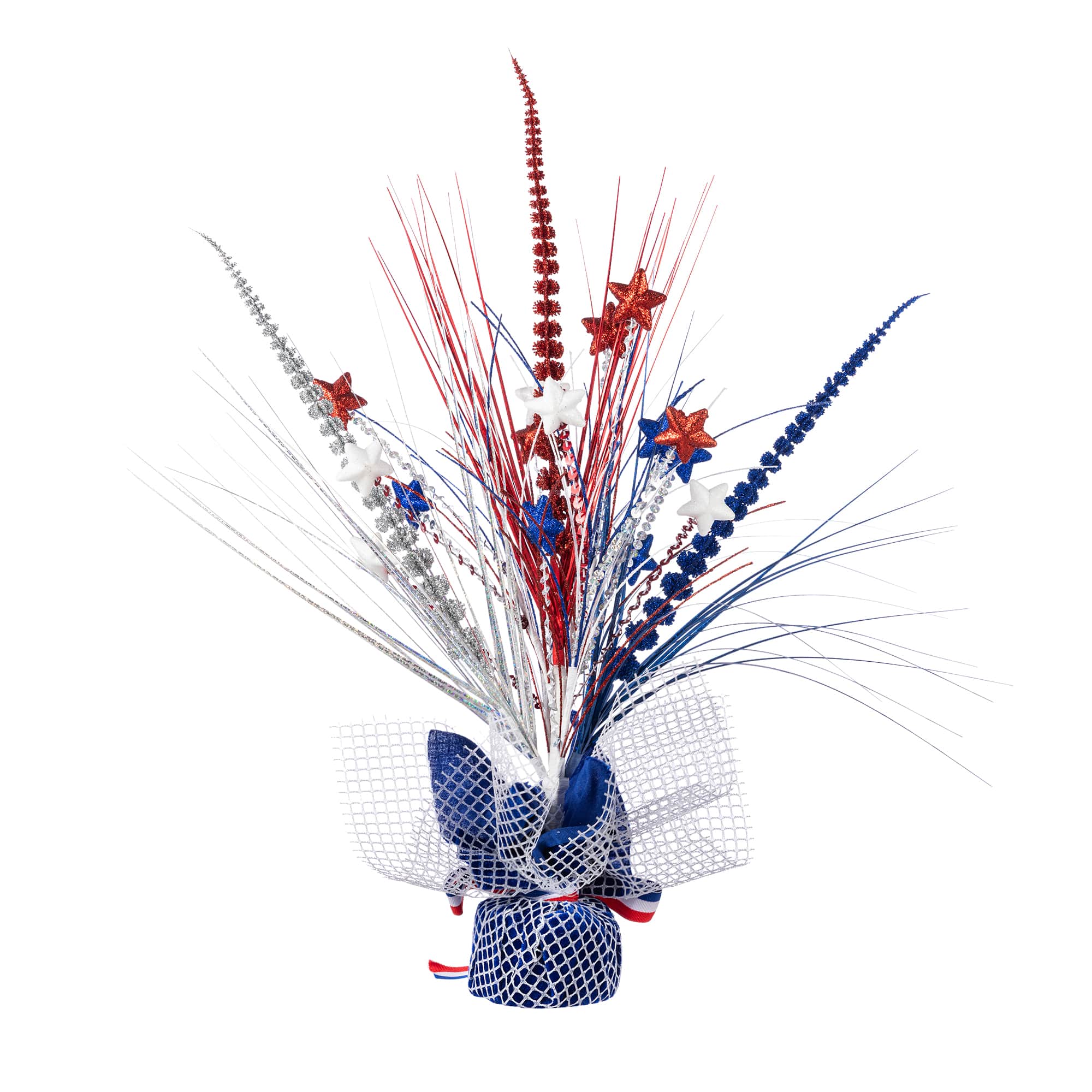 Glitzhome® 21" Patriotic Americana Stars and Heather Table Tree