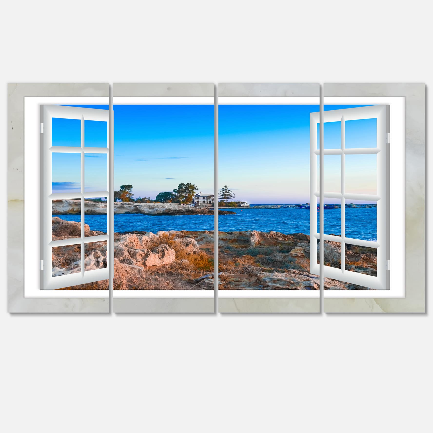 Designart - Open Window to Blue Seashore