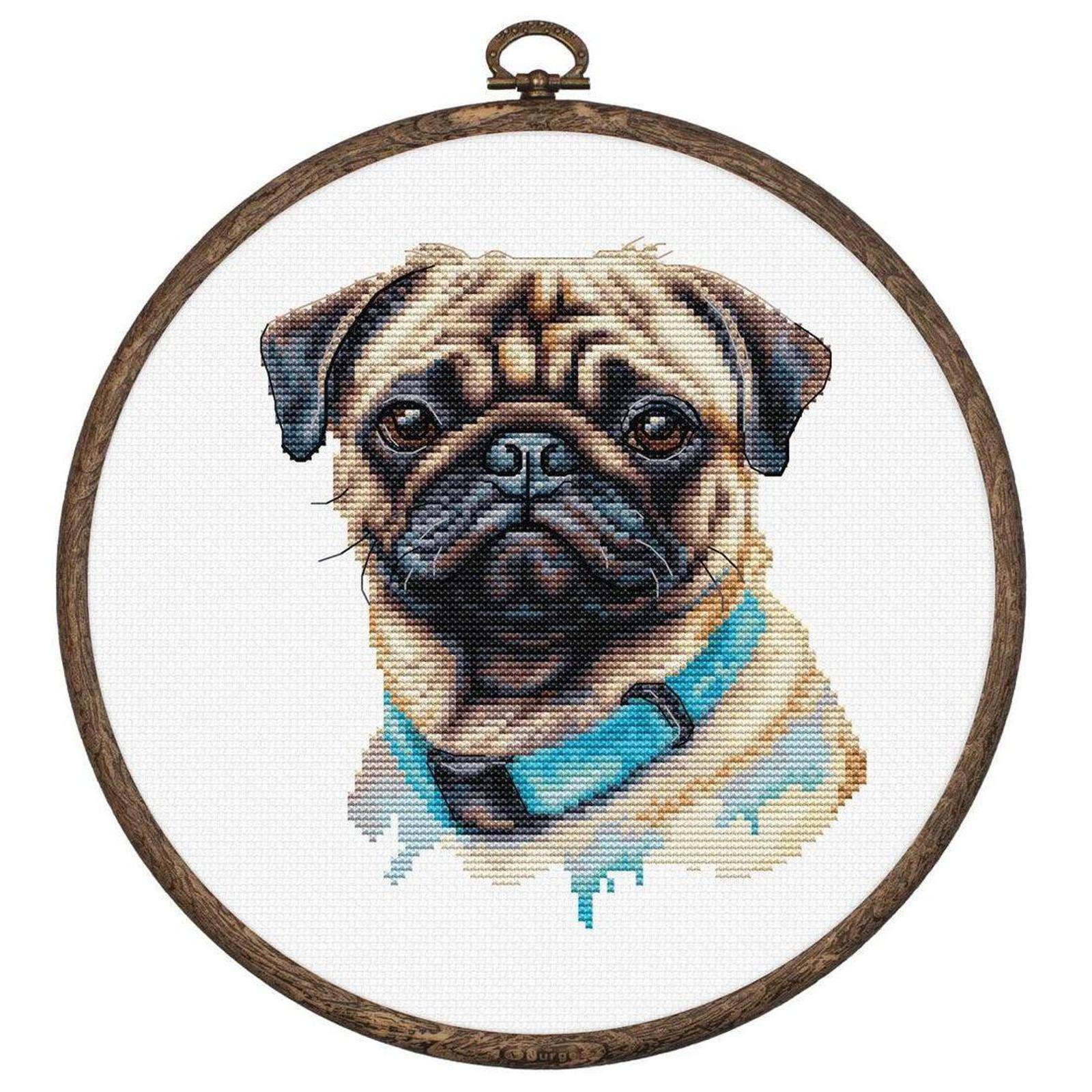Luca-S Mops Pug Counted Cross Stitch Kit
