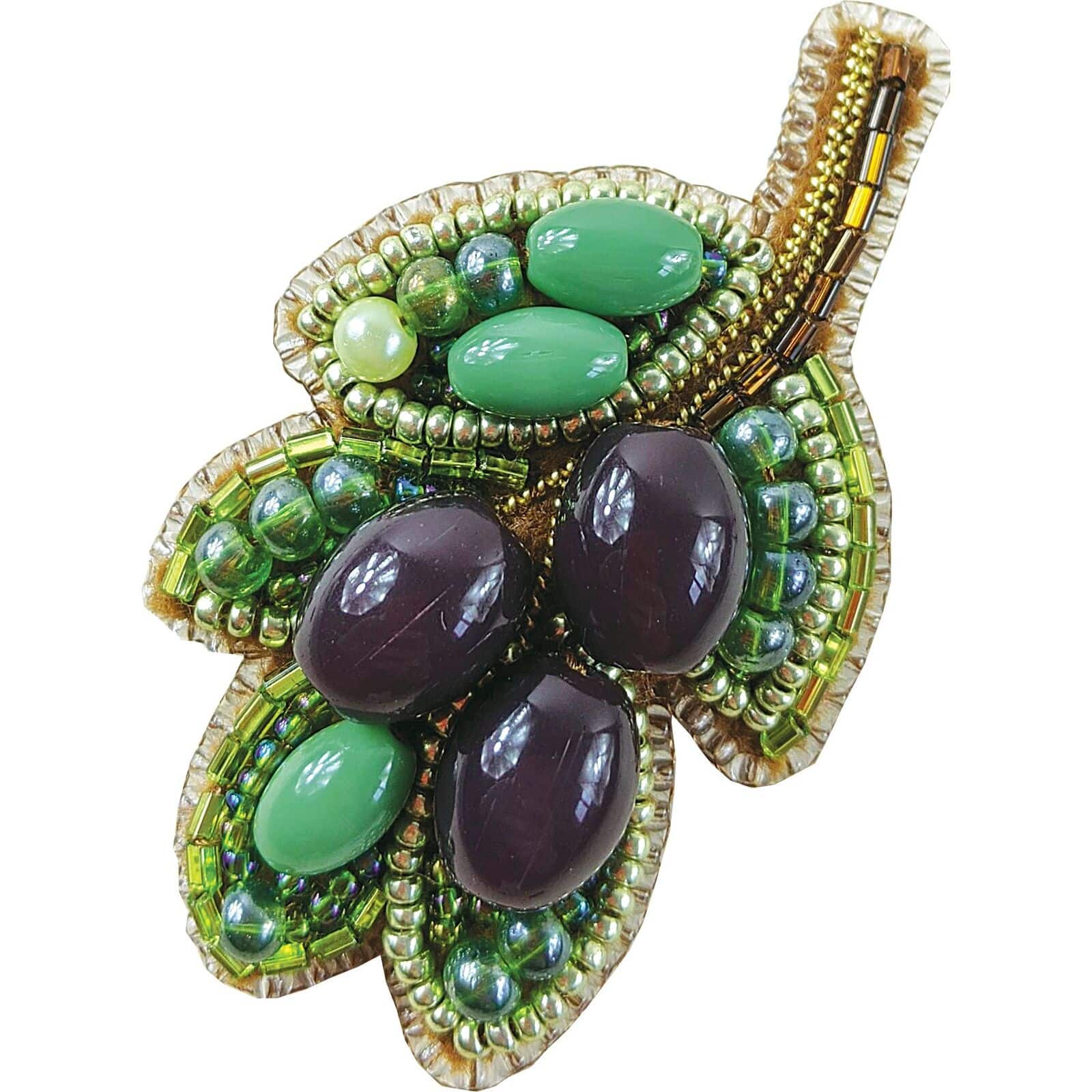 Crystal Art Beadwork kit for creating brooch Olives