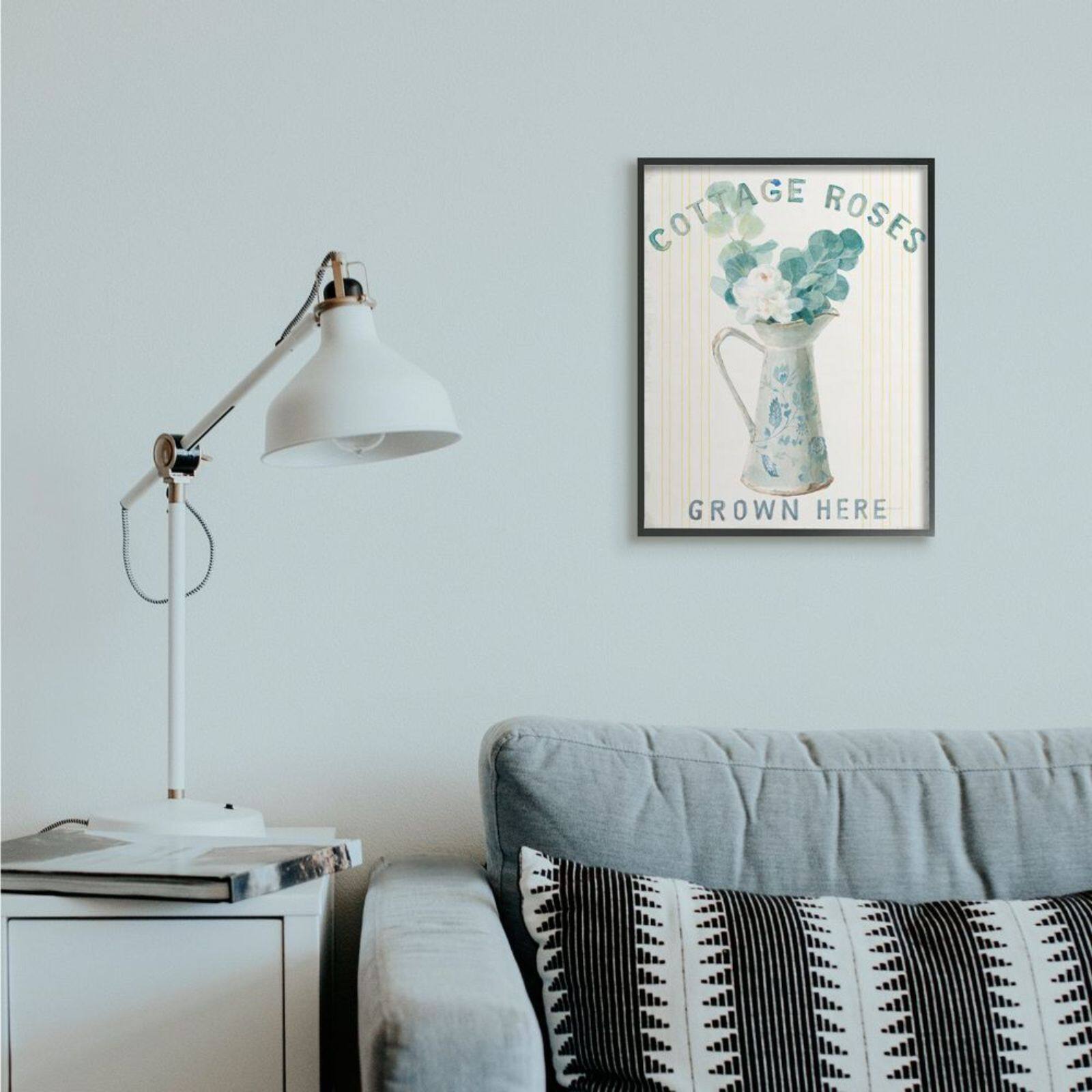 Stupell Industries Off-White Blue & Yellow Country Roses in Milk Tin Framed Wall Art
