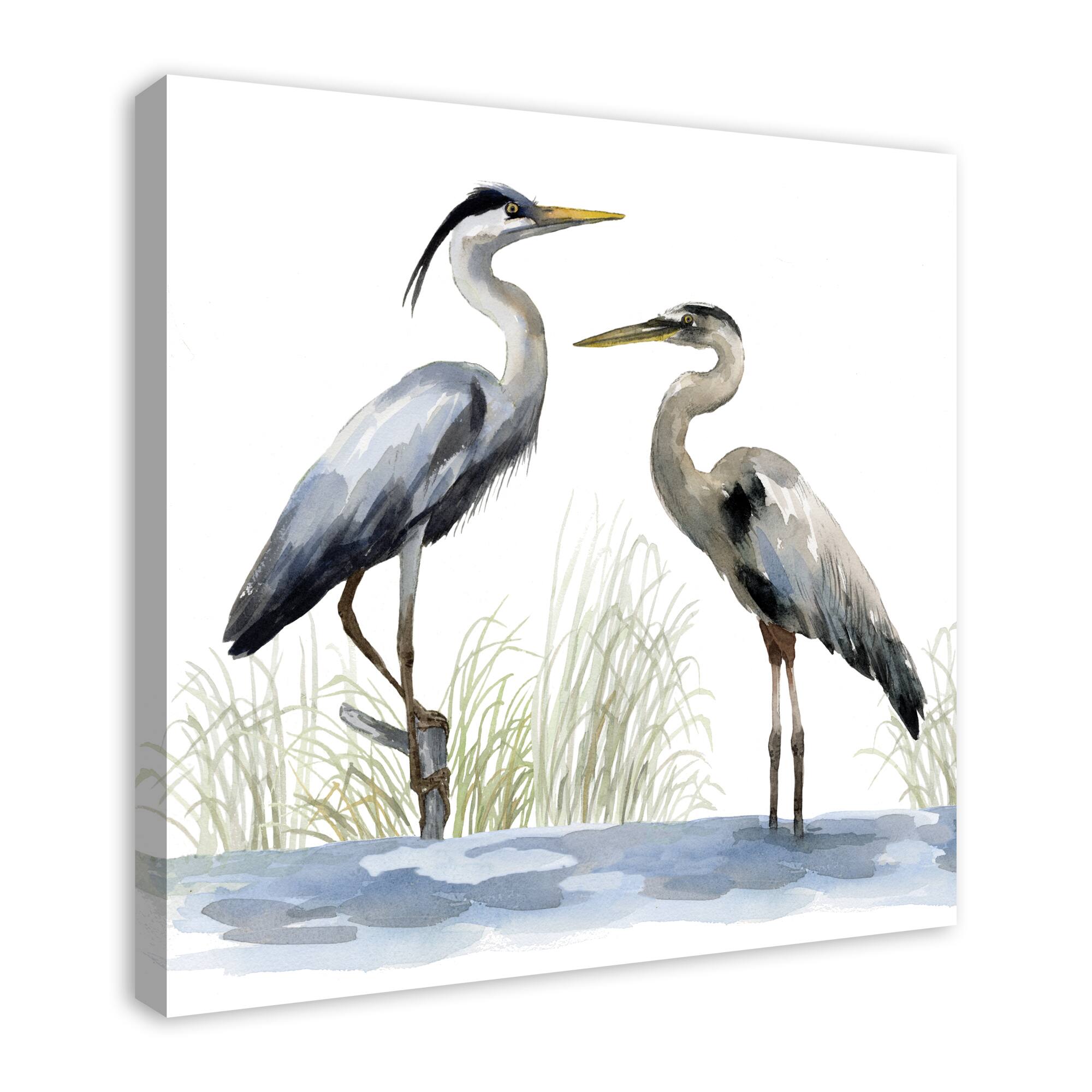 Heron Duo Canvas Wall Art