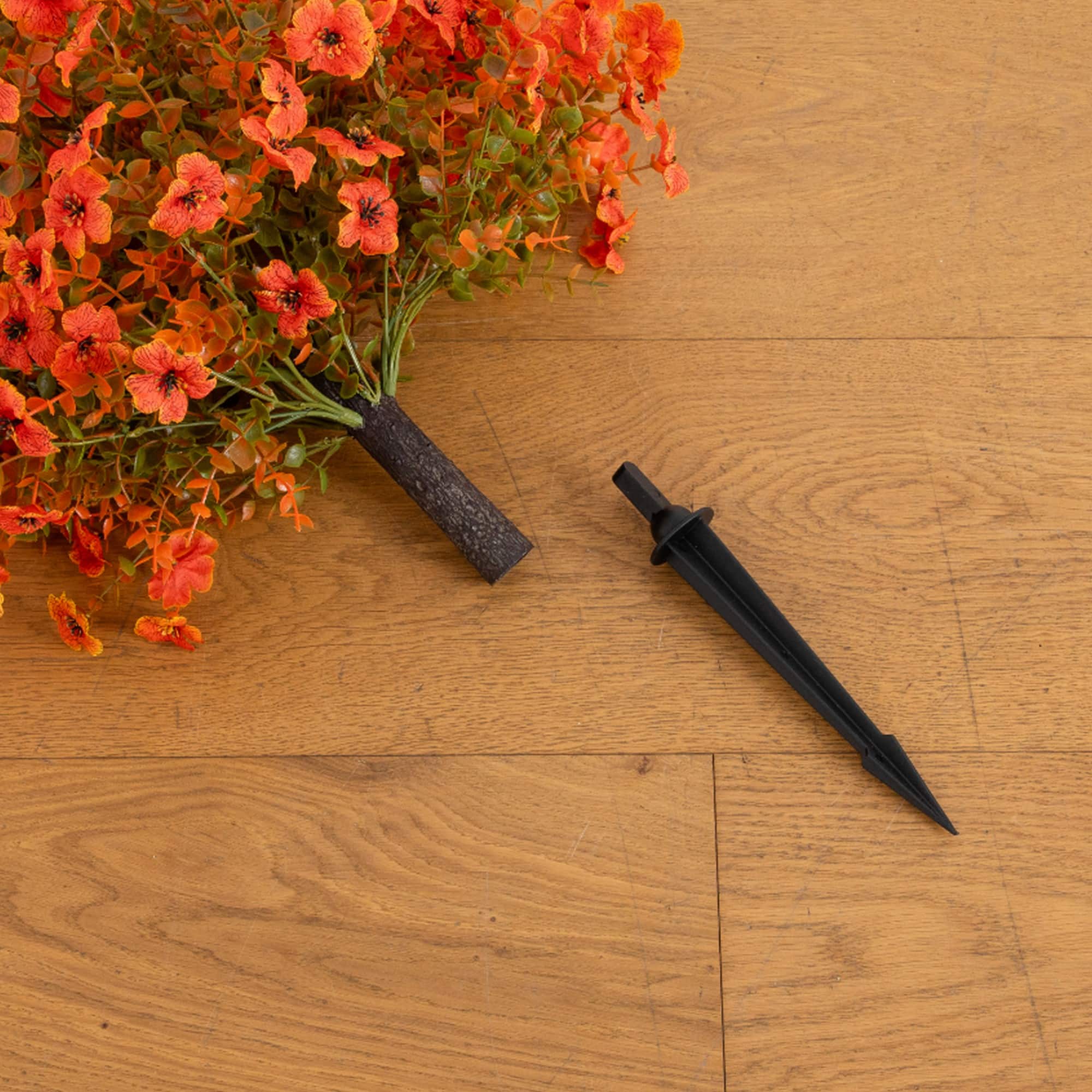 26" UV Resistant Autumn Artificial Fall Daisy Bush with Integrated Ground Stakes, 2ct.