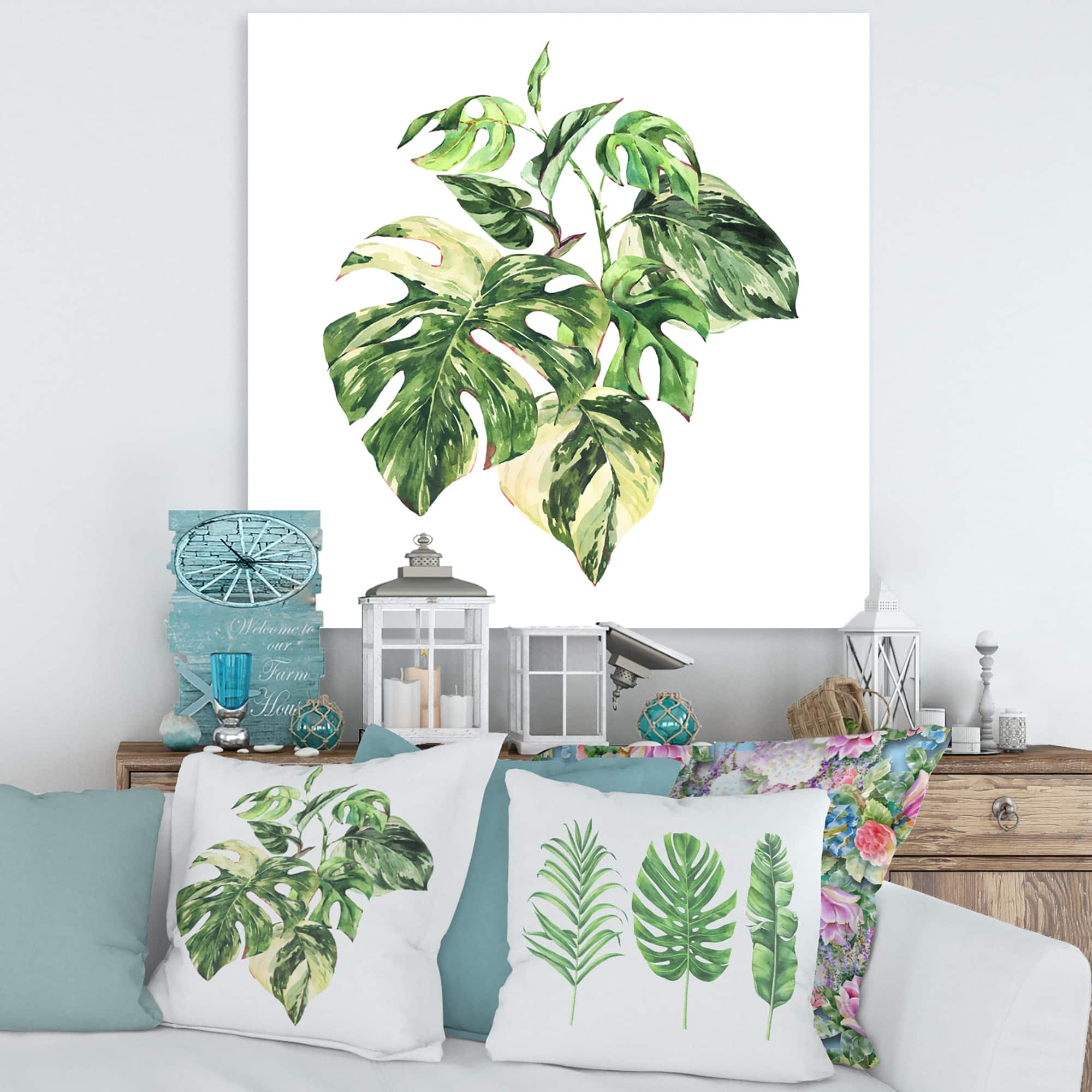 Designart - Tropical Green Leaves In Summer Times I