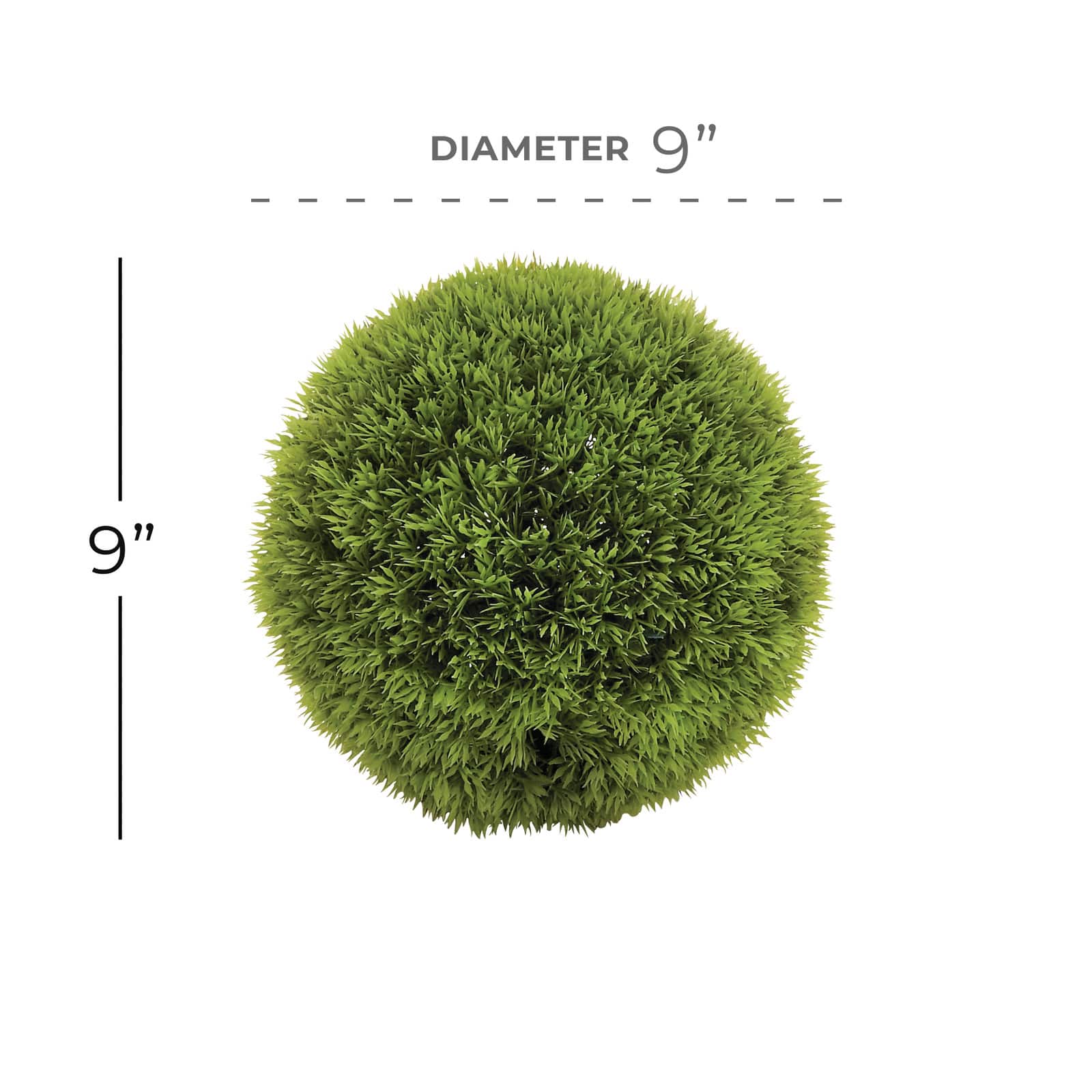 CosmoLiving by Cosmopolitan 9" Green Contemporary Style Faux Grass Ball Artificial Foliage