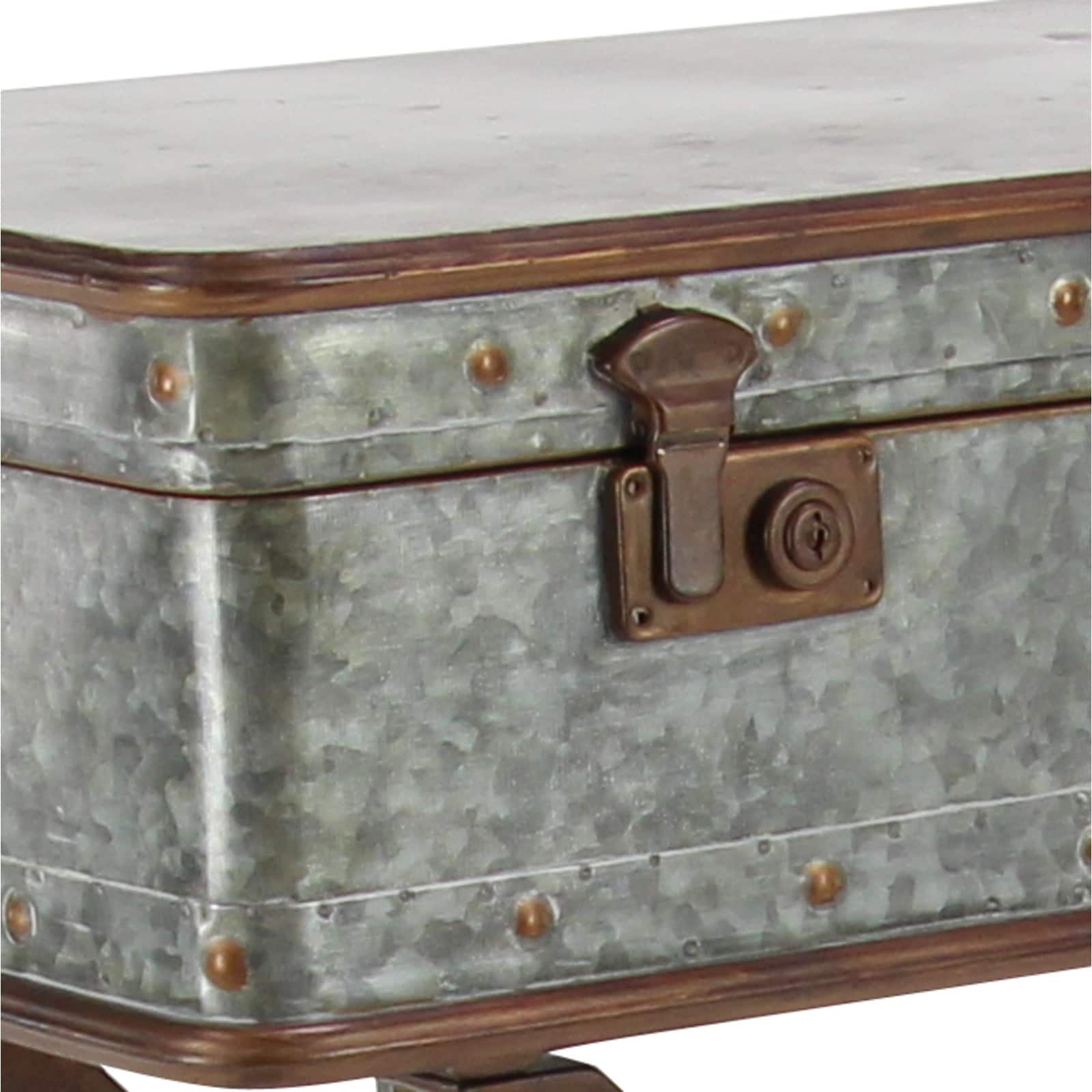 32" Gray Iron Farmhouse Accent Table