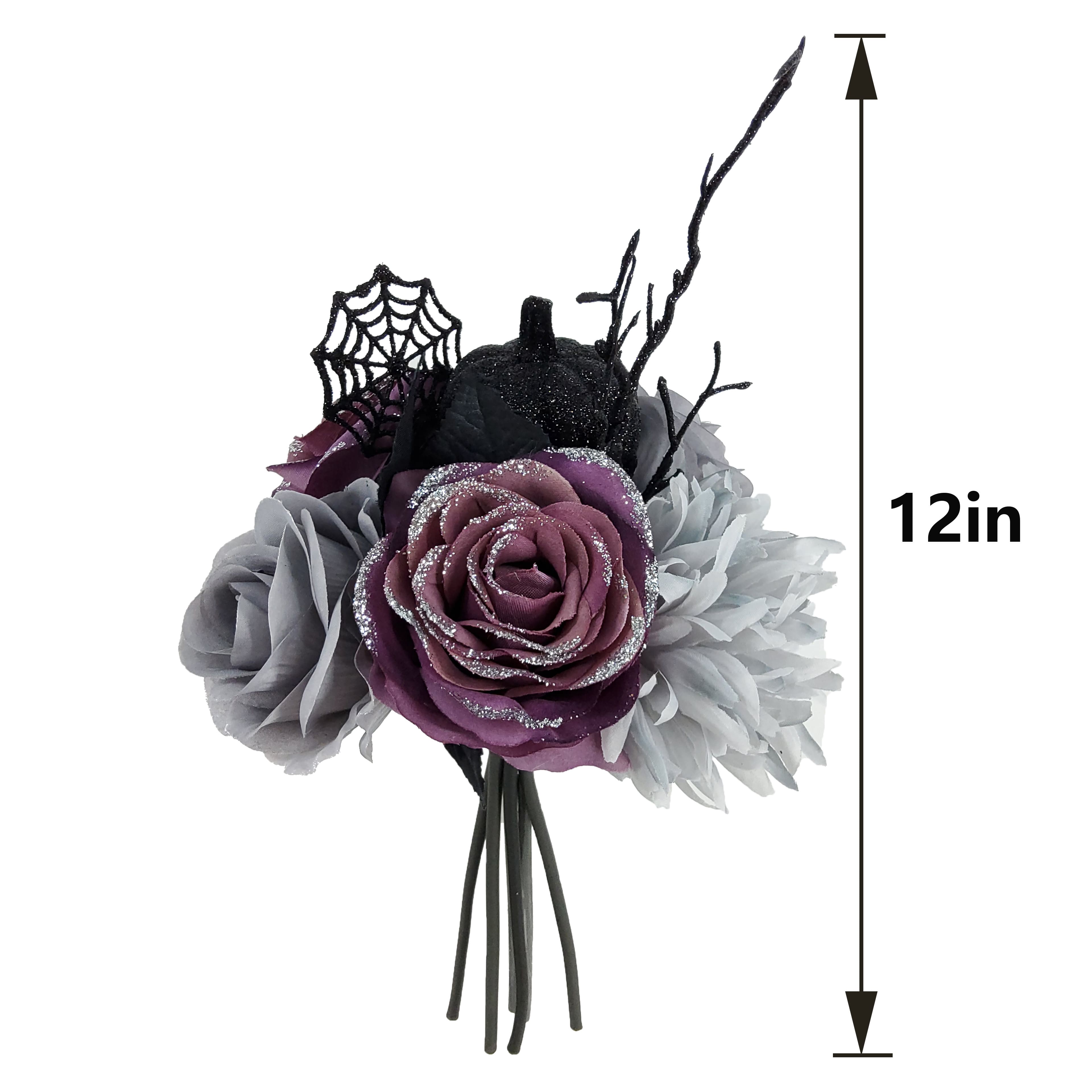 12" Gray Rose & Dahlia Mix Bouquet by Ashland®