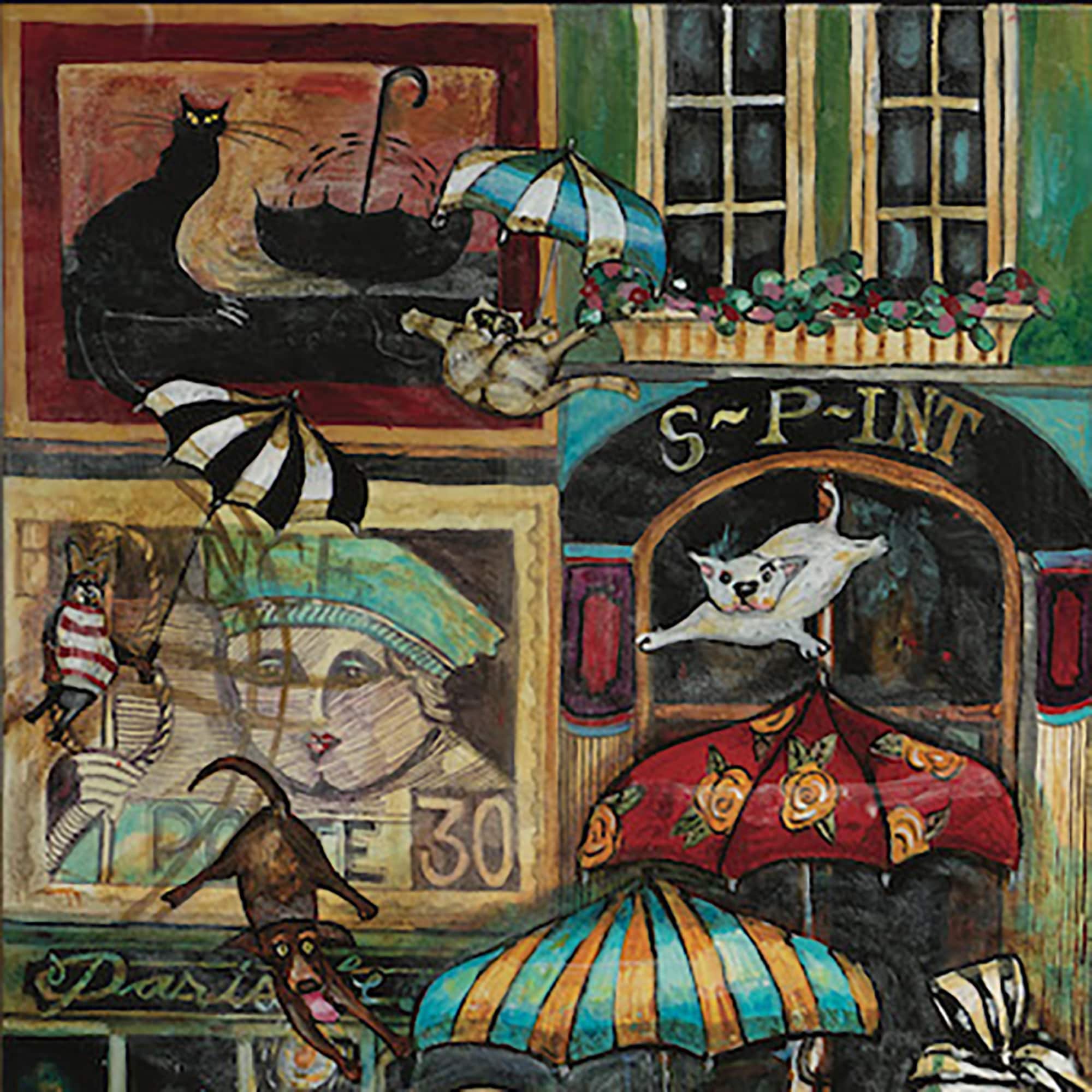 Hart Puzzles Raining Cats and Dogs in Paris by Jennifer Garant 1,000 Piece Jigsaw Puzzle