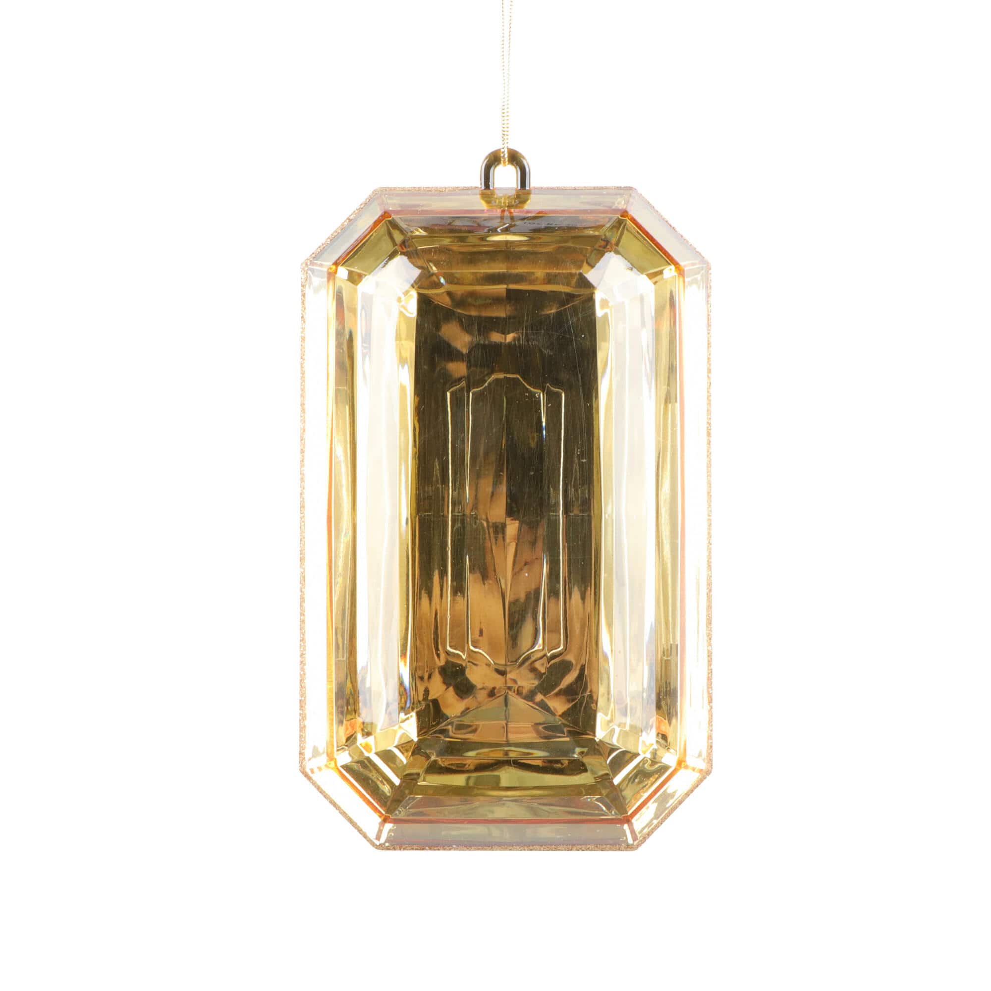 Vickerman 8" Rectangle Glitter Jewel Ornaments, 2ct. in Champagne | Michaels®