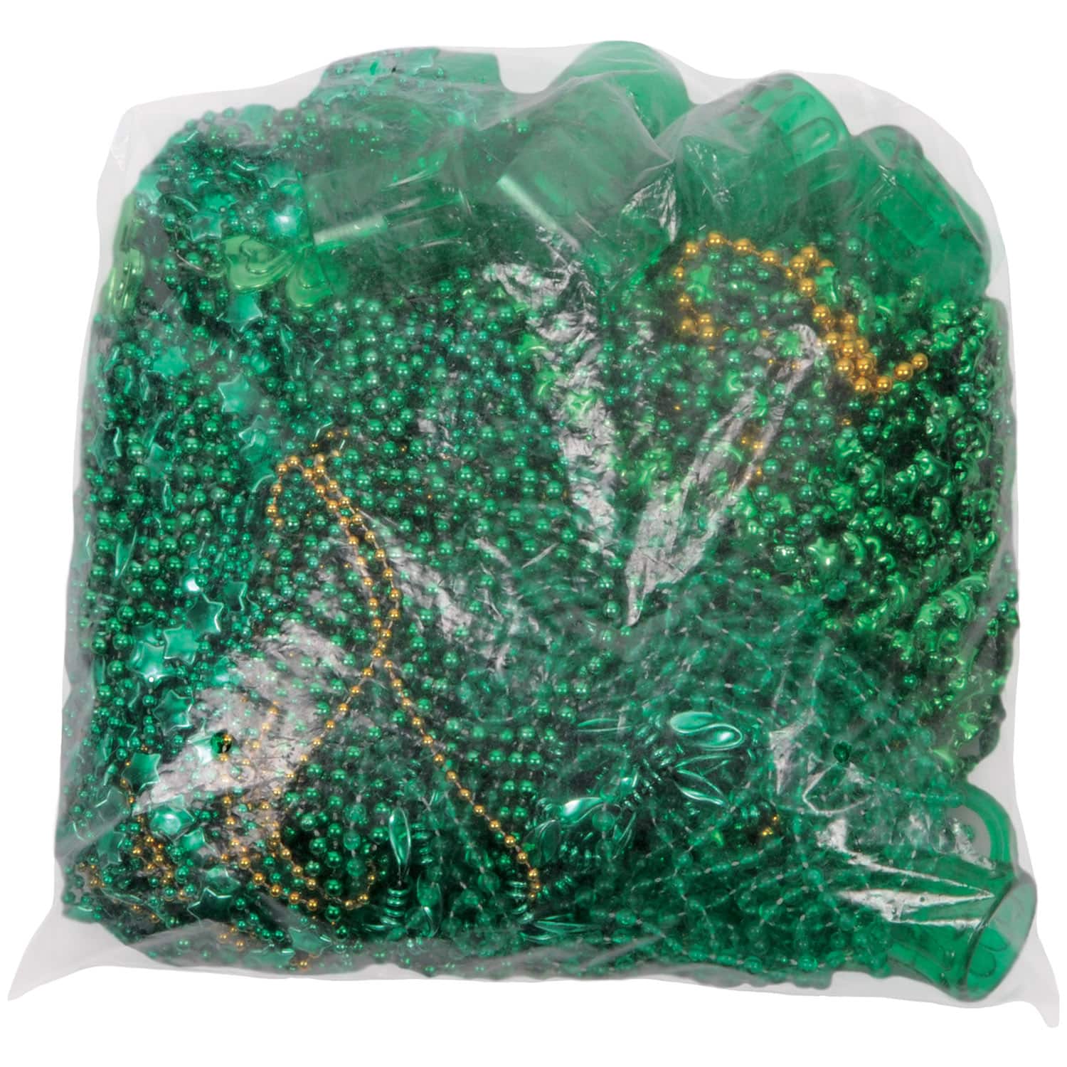 Beistle Green & Gold St. Patrick's Beads Assortment Necklaces, 100ct.