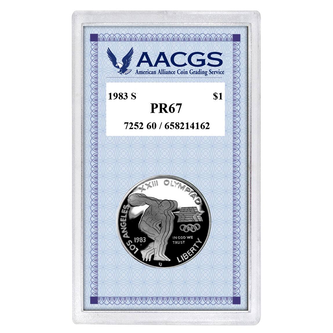 Proof 1983S Los Angeles Olympiad Commemorative Silver Dollar graded PR67