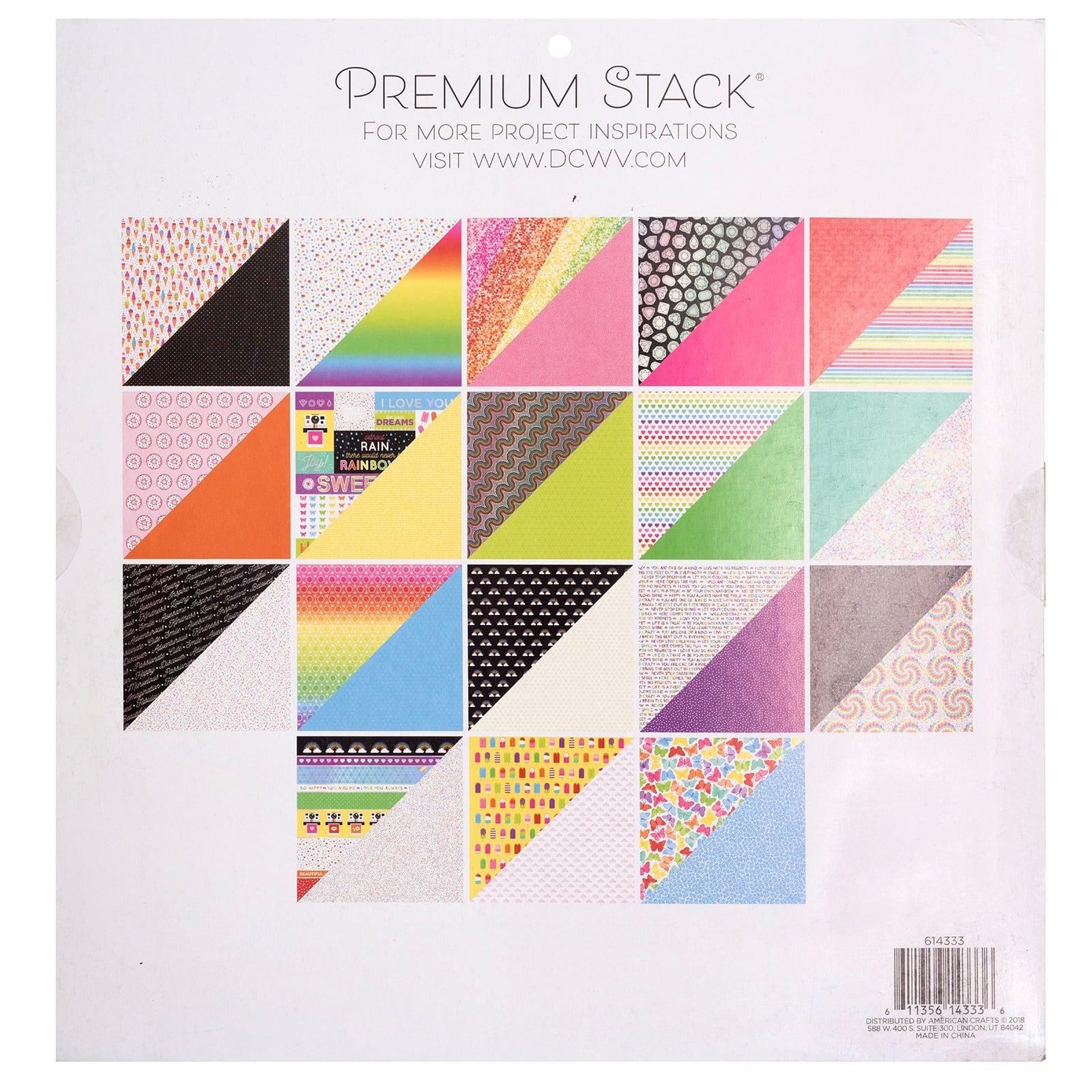 DCWV® 12" x 12" Rainbow Splash Double‑Sided Cardstock Stack with Foil, 36 Sheets