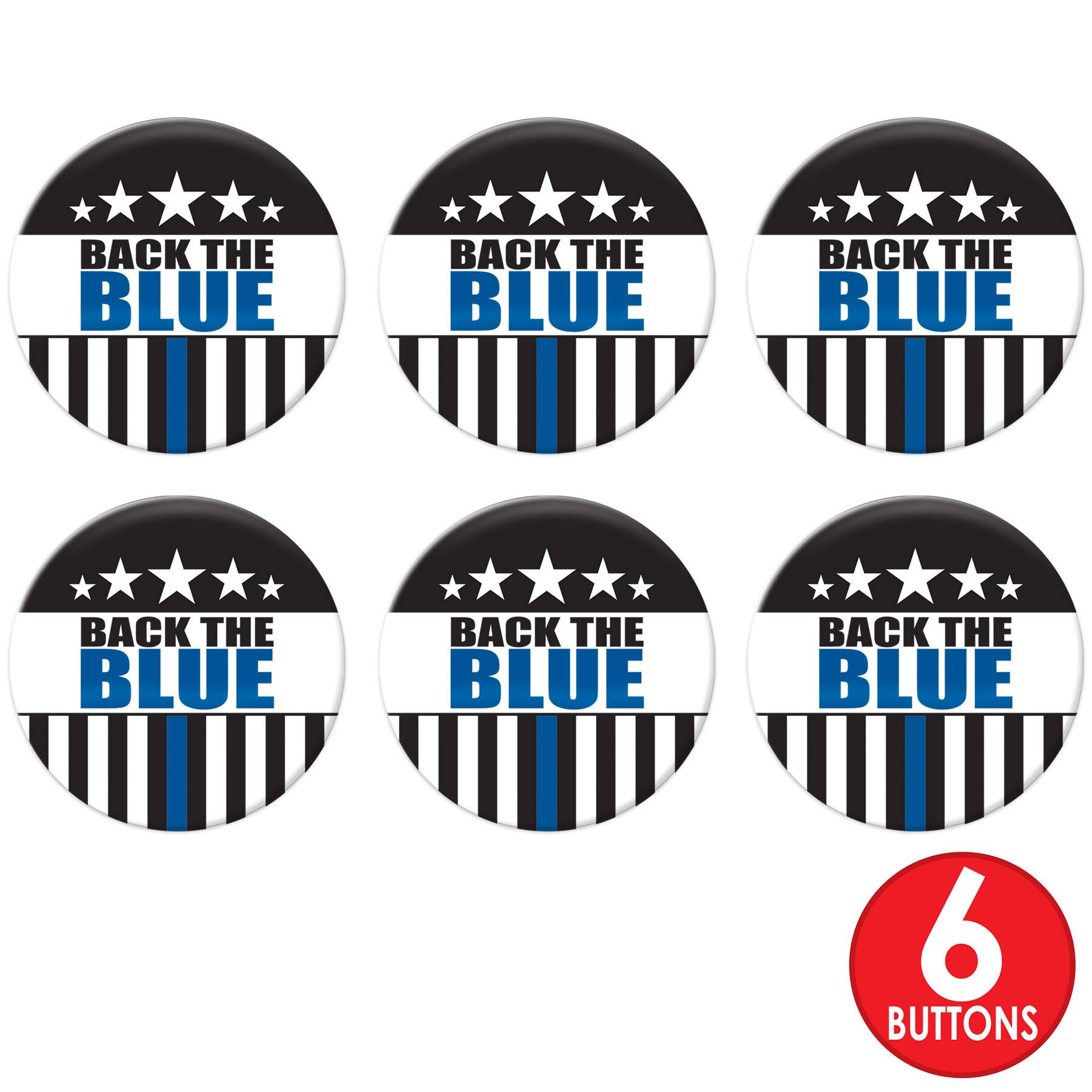 Beistle 2" Back The Blue Buttons, 6ct.
