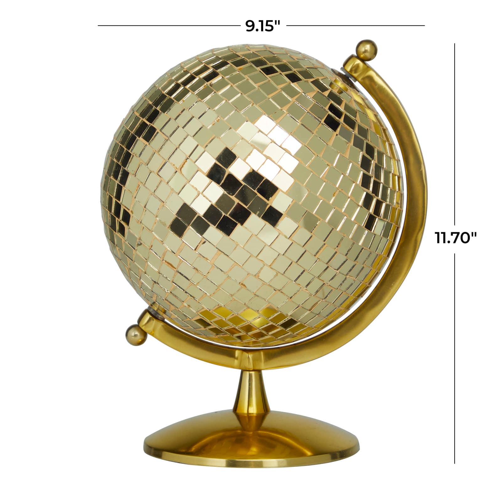 Gold Stainless Steel Glam Globe, 9" x 8" x 12"