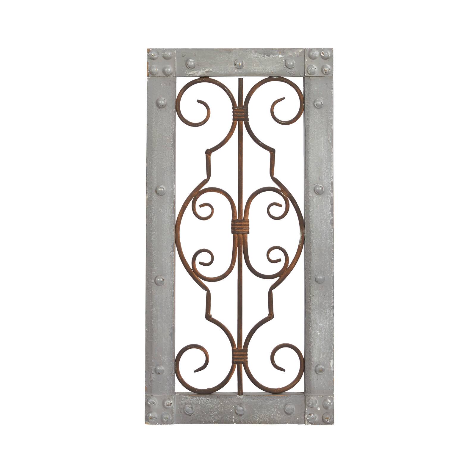 20" Gray Traditional Ornamental Wood Wall Decor
