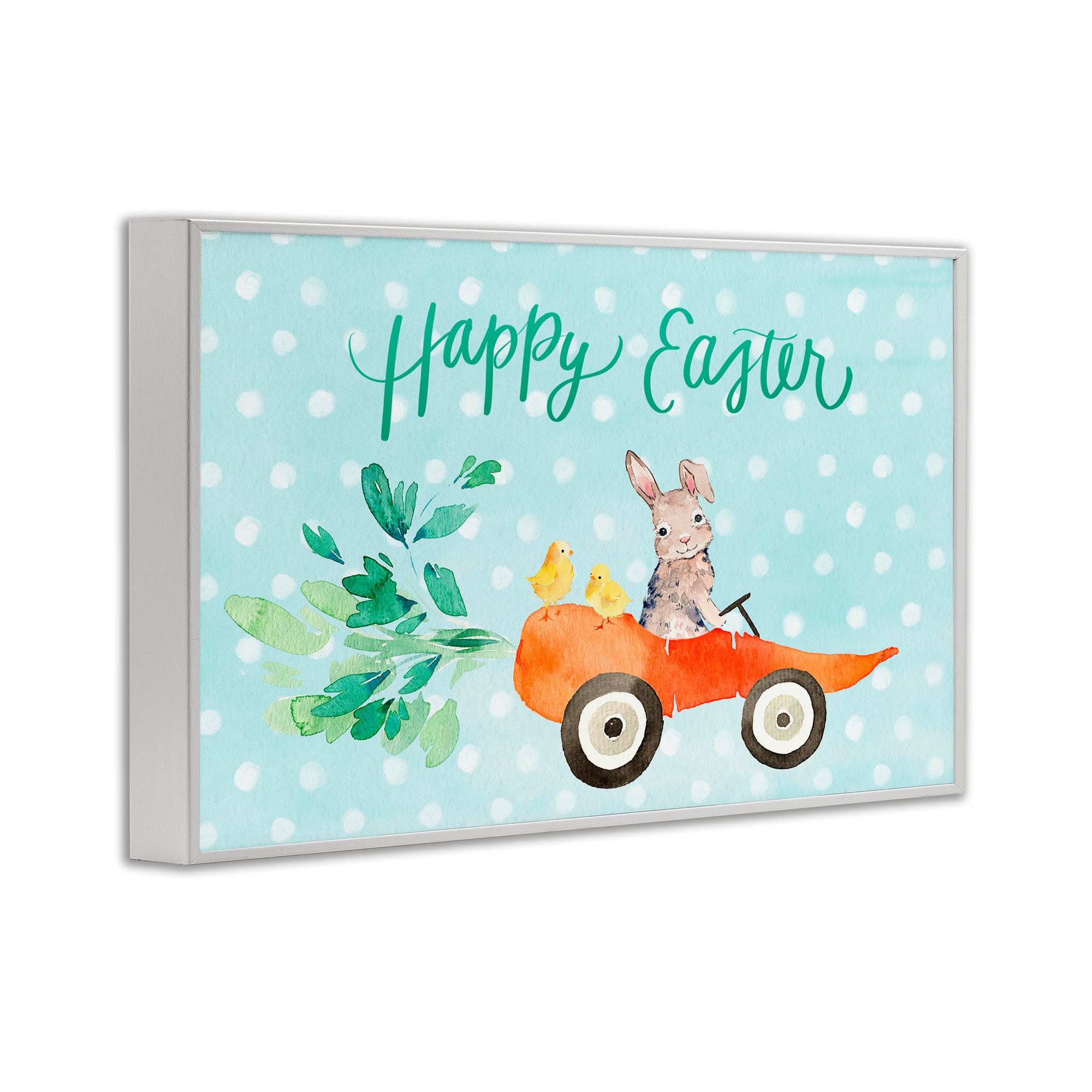 Stupell Industries Easter Carrot Car Bunny Framed Giclée Wall Art
