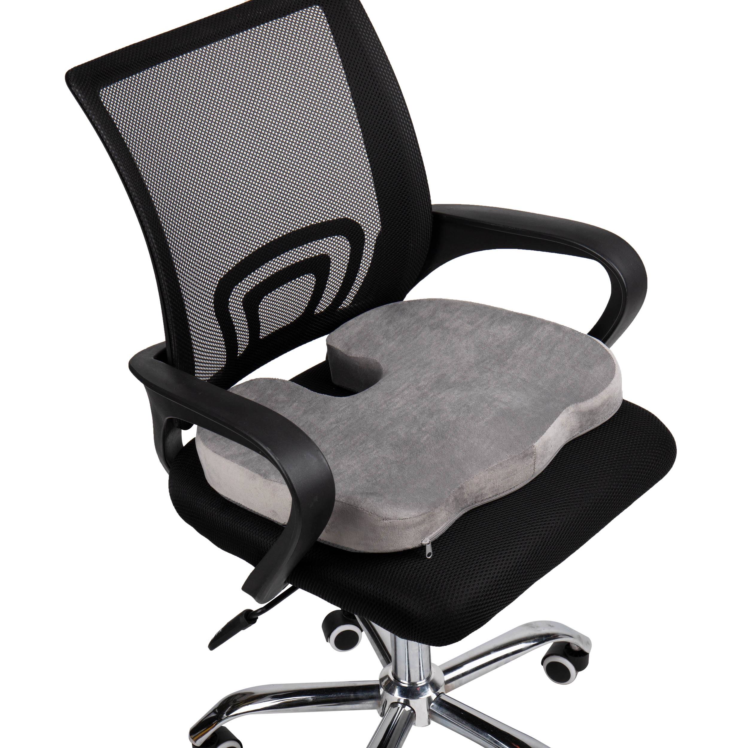 Mind Reader 18" Gray Back Relief Memory Foam Seat Cushion