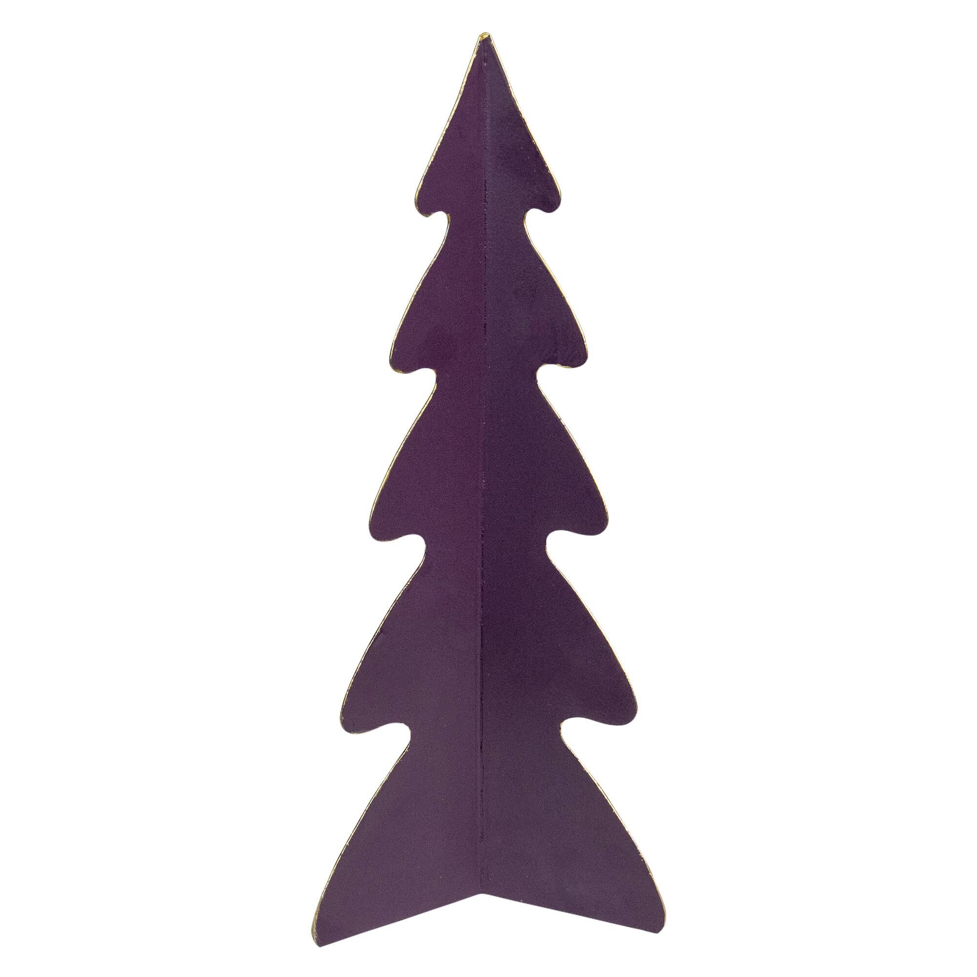 Northlight 12" Purple Triangular Christmas Tree with Curved Edges Decoration