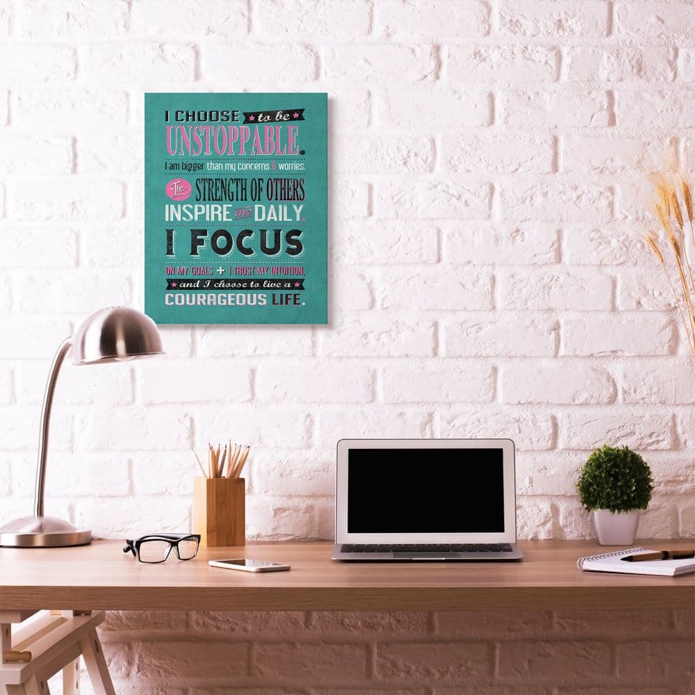 Stupell Industries I Choose Unstoppable Inspirational Canvas Wall Art