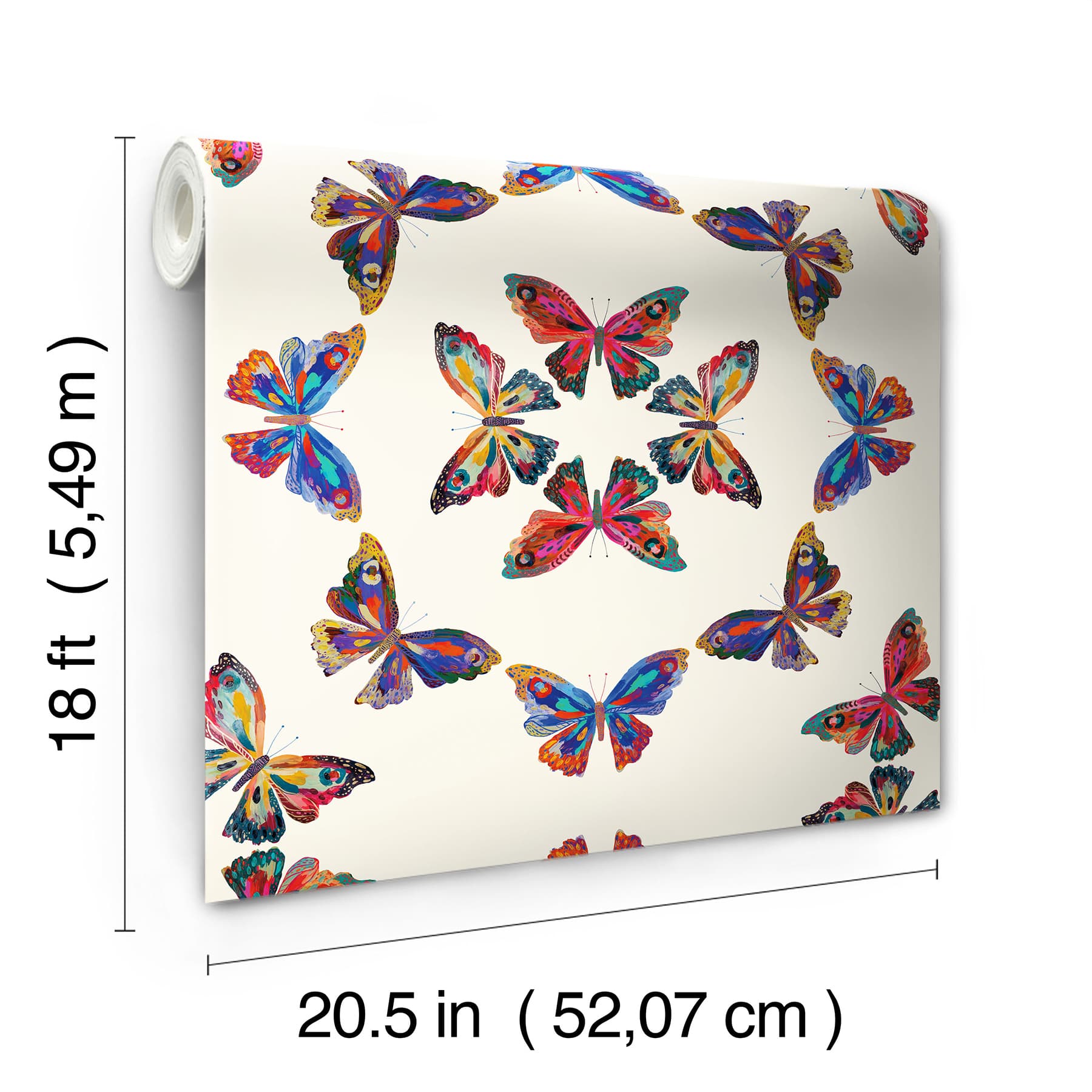 RoomMates Cream Multi Papillon Peel & Stick Wallpaper