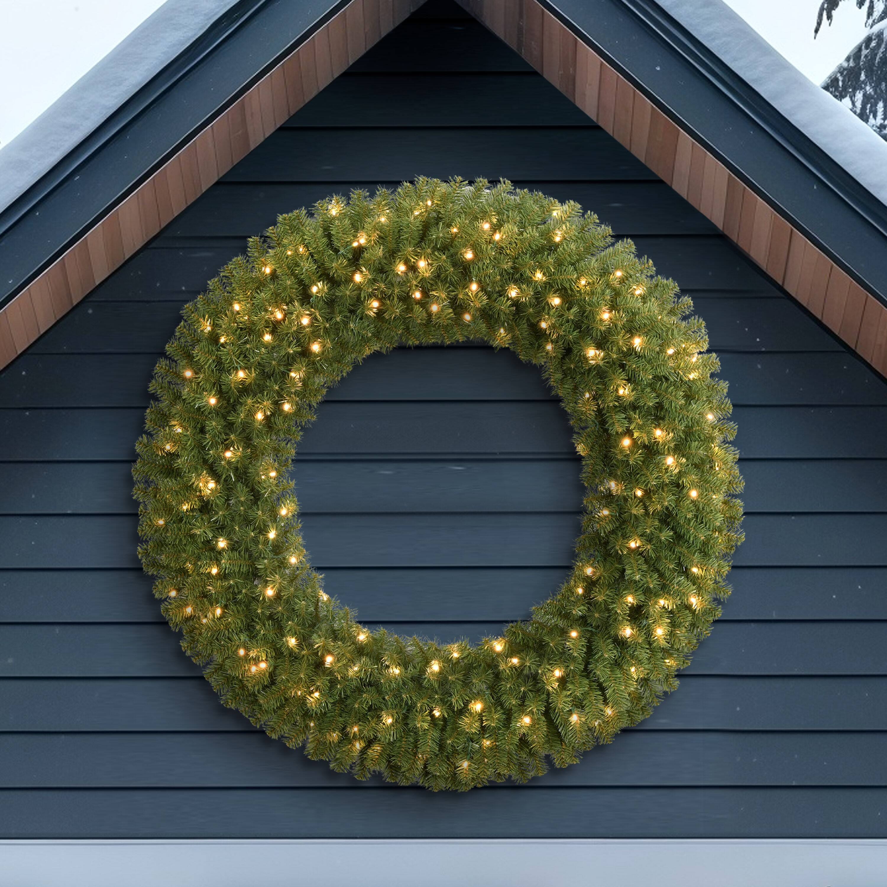 48" Pre-Lit LED Artificial Utah Spruce Wreath