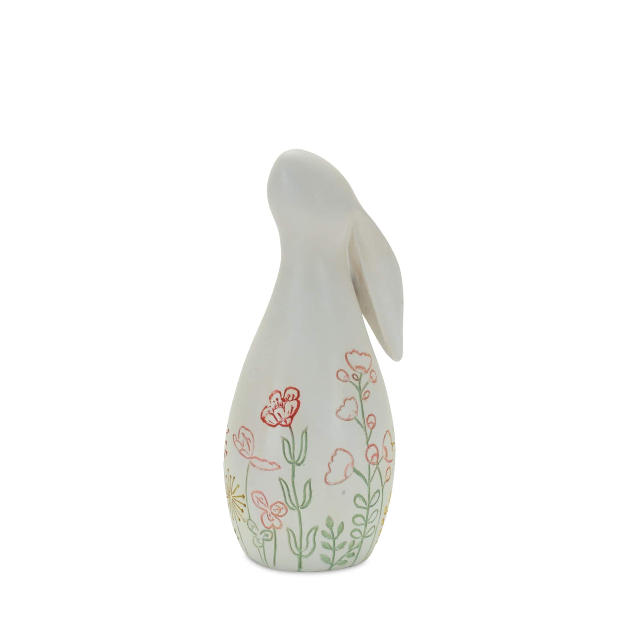 Floral Etched Rabbit Figurine Set