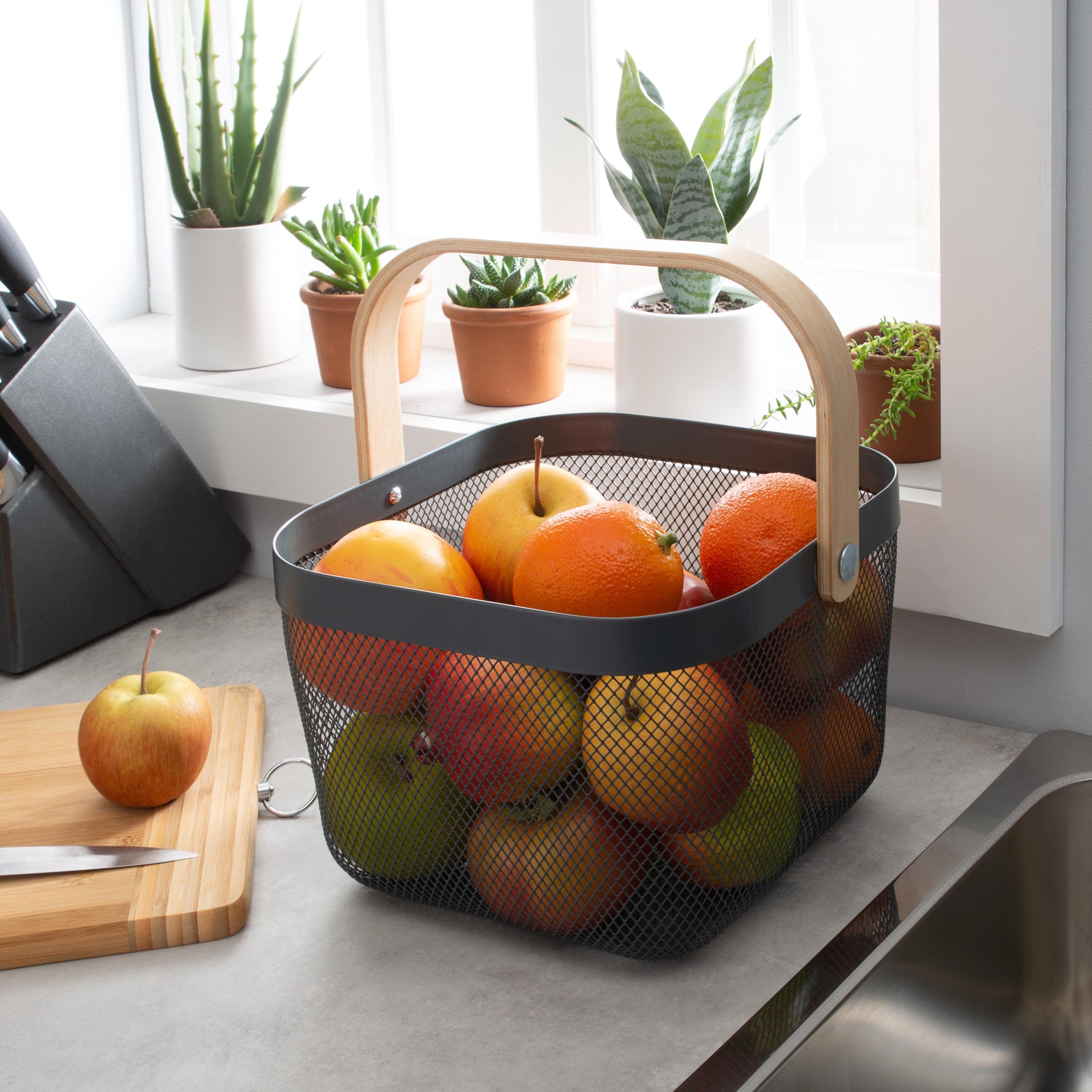 Simplify Mesh Tote with Bamboo Handle