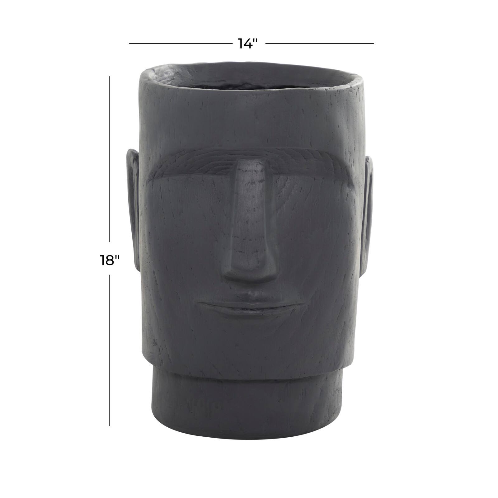 Grey Contemporary Planter, 13" x 14" x 18"