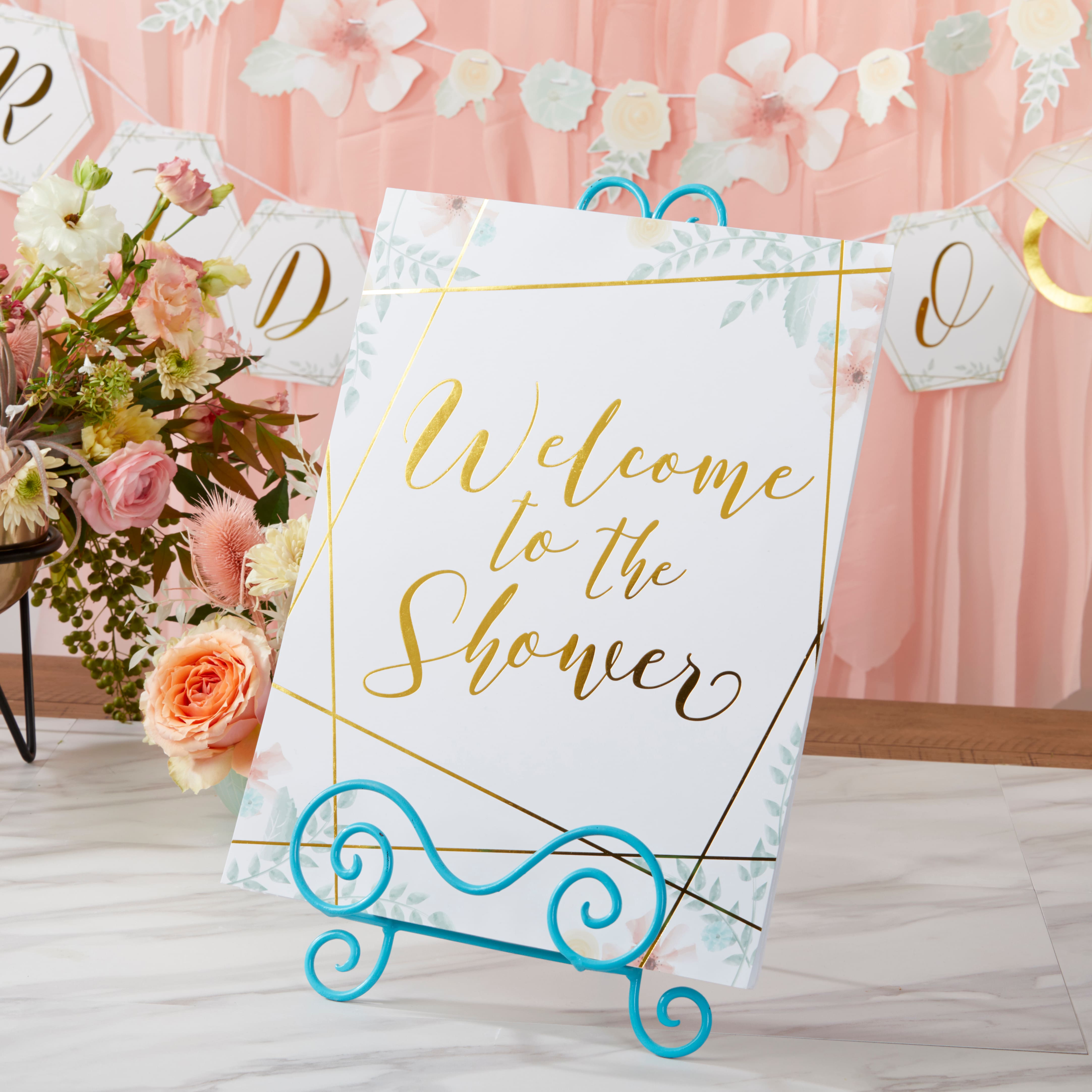 Kate Aspen® Geometric Floral Bridal Shower Party Décor Kit with Gold Foil