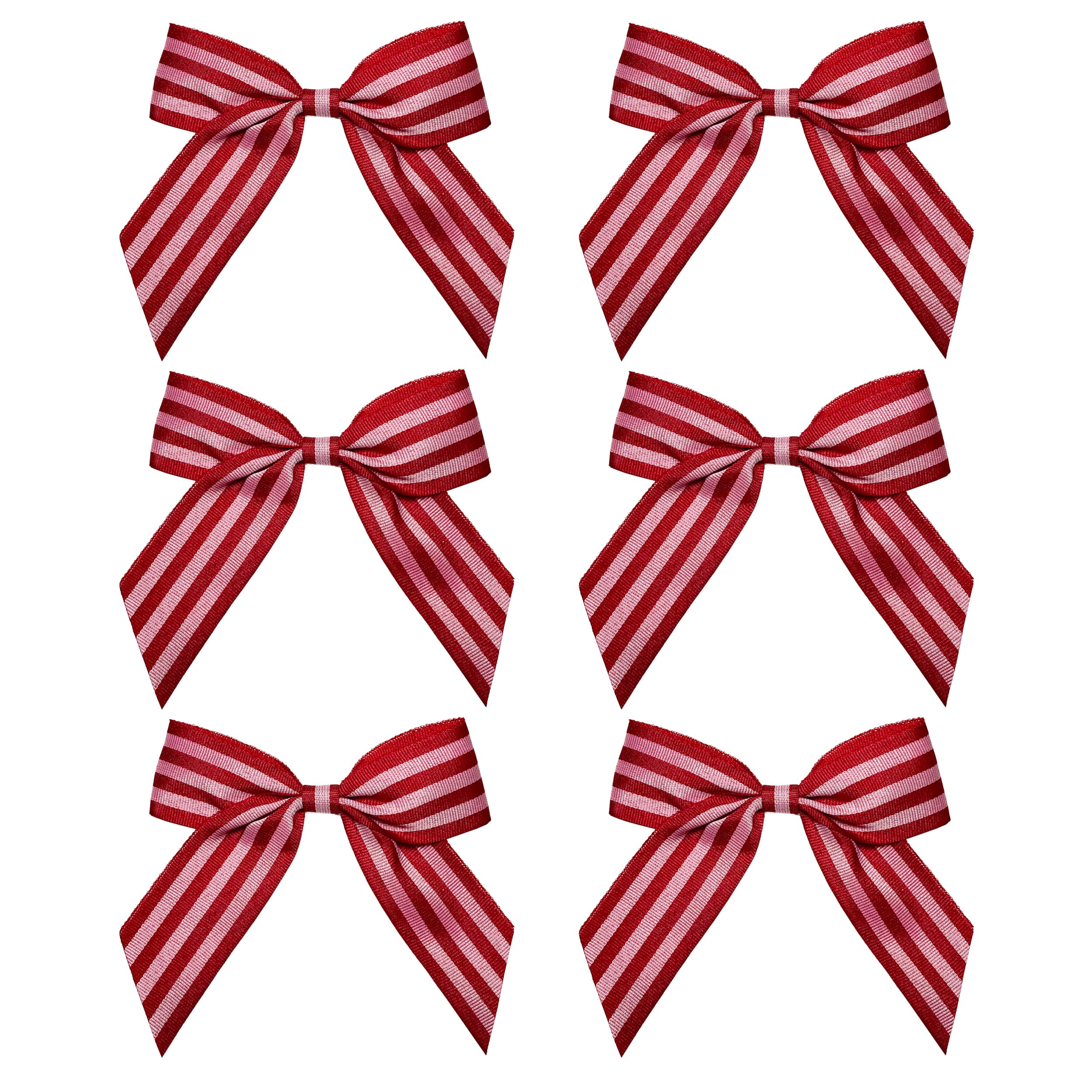 Mini Red & Pink Stripes Bows, 6ct. by Celebrate It®