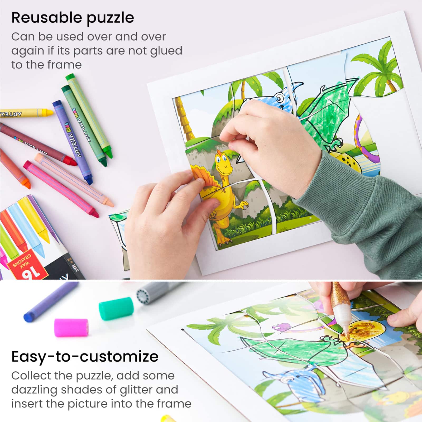Arteza® Kids Dinosaurs Jigsaw Puzzle Set