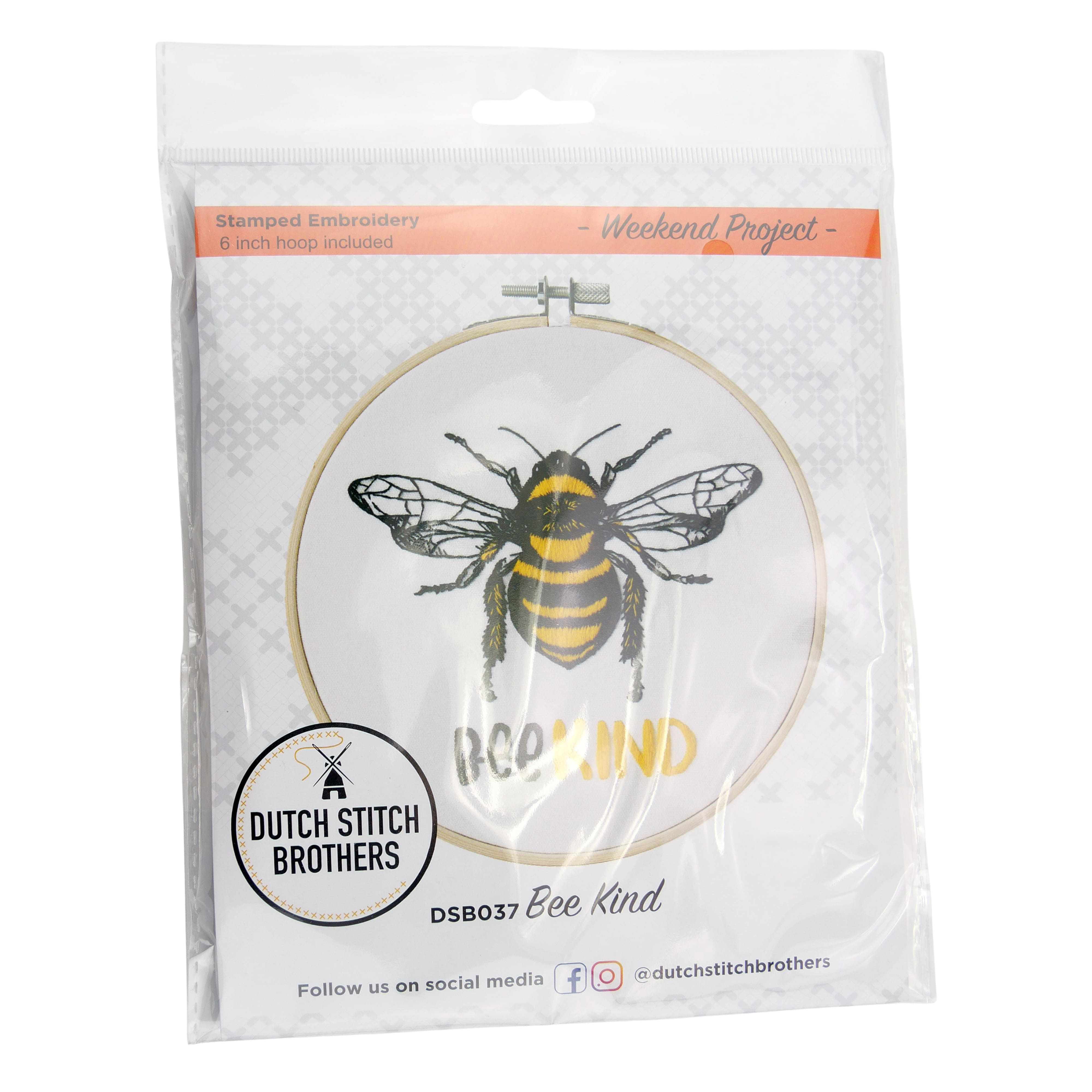 Thea Gouverneur Since 1959® 6" Bee Kind Embroidery Kit  