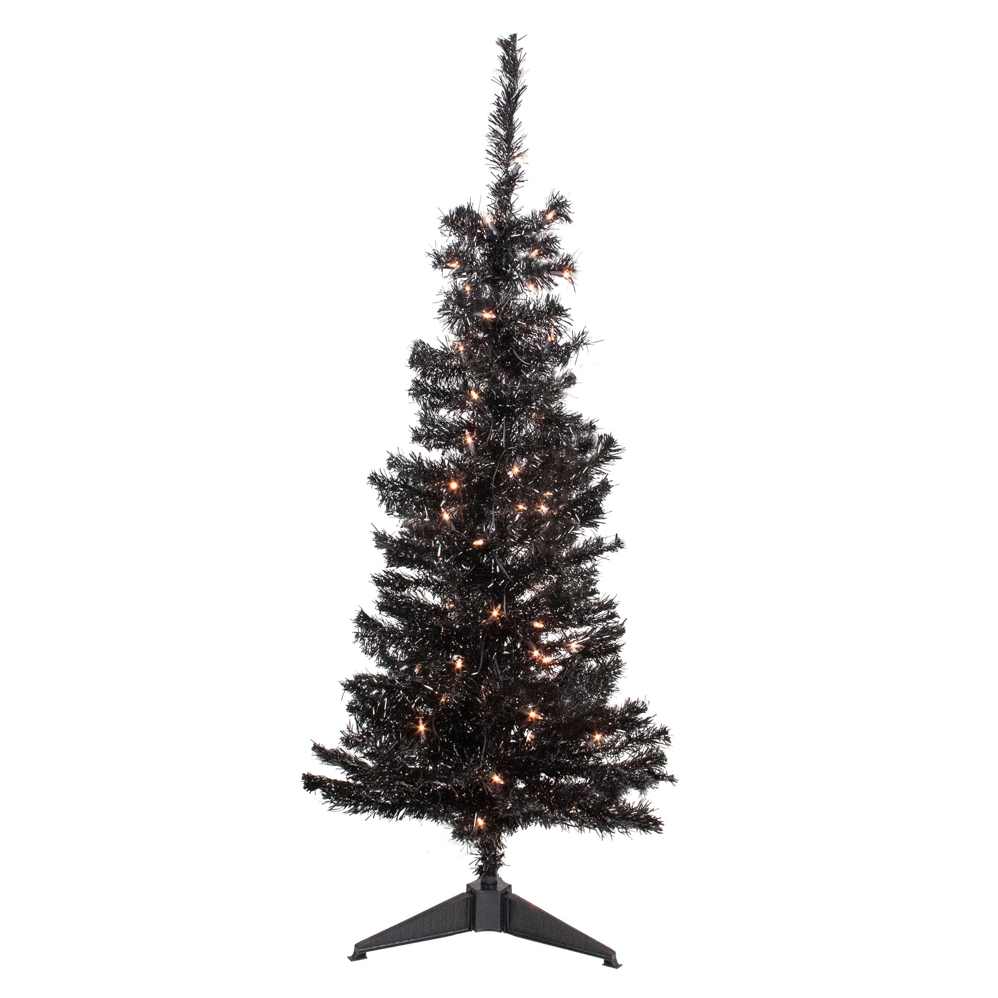 4Ft Pre-Lit Black Tinsel Artificial Christmas Tree, Clear Lights By Northlight | 4 ft | Michaels®